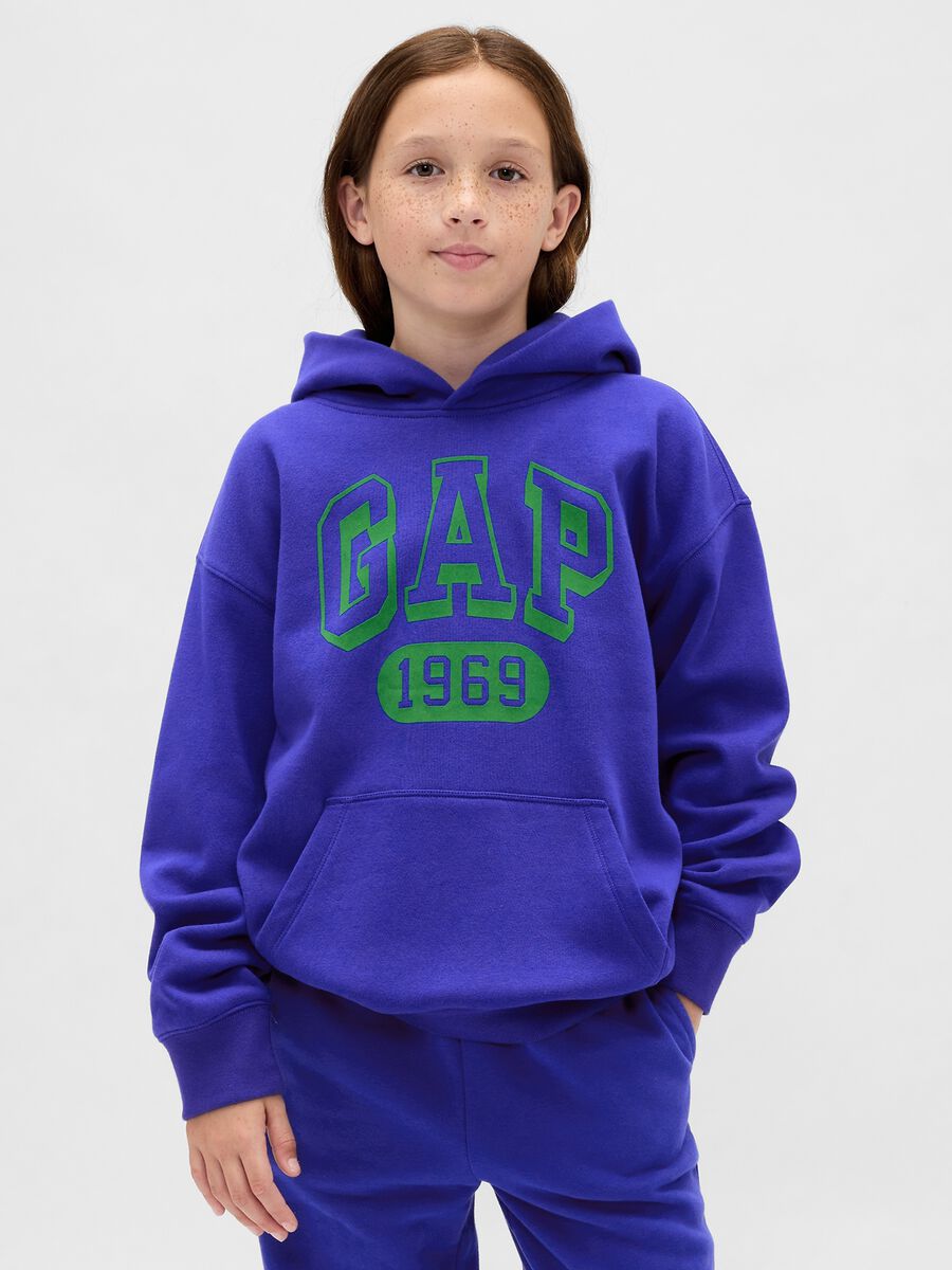Felpa blu per bambino con logo Bambino_3