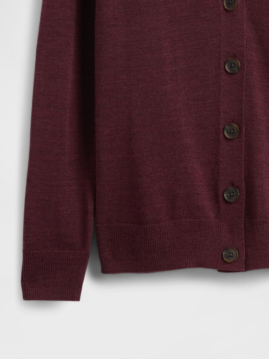 Purple Cardigan in Pure Wool Woman_4