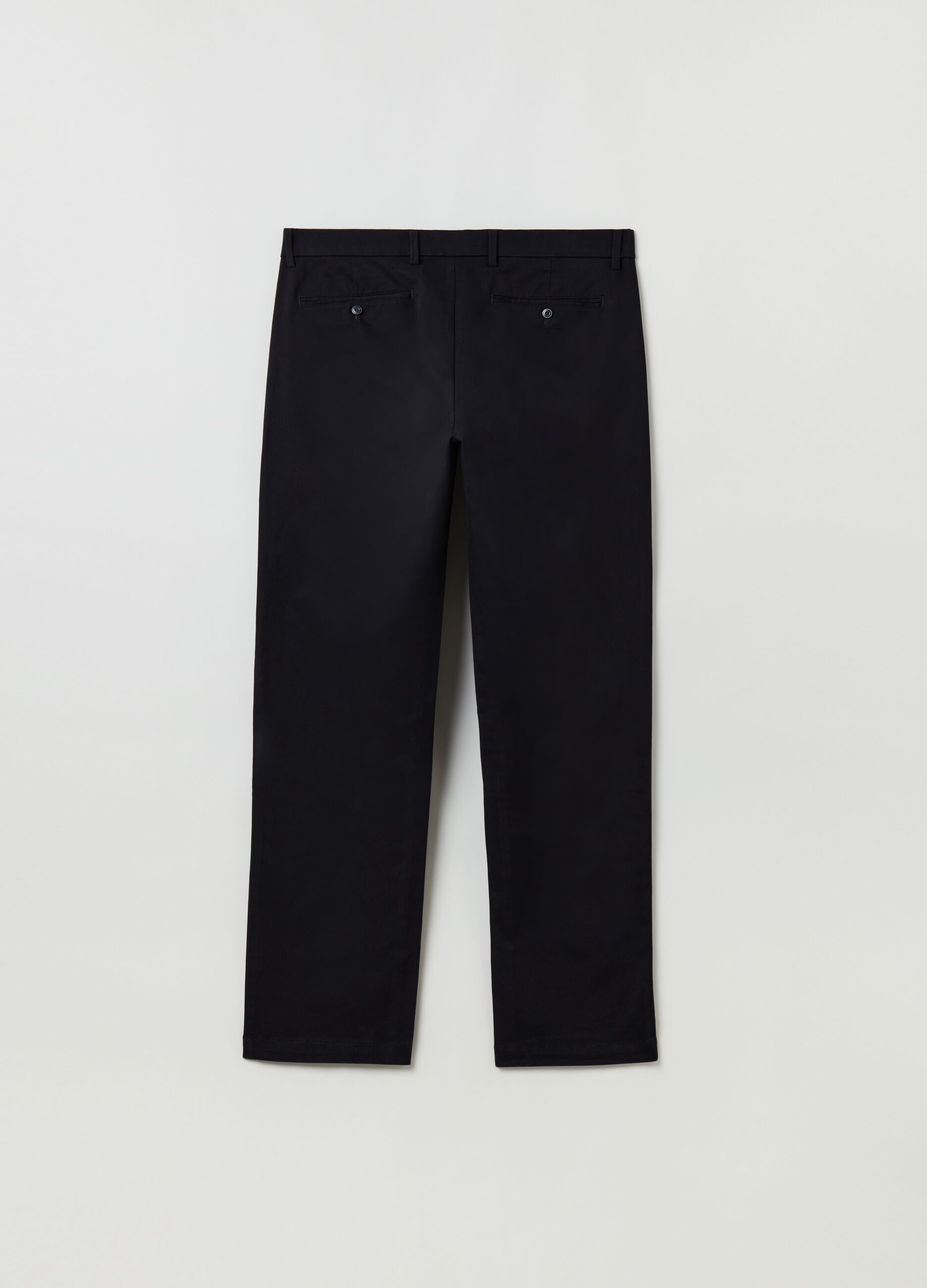 Pantaloni chino straight fit in cotone stretch_2