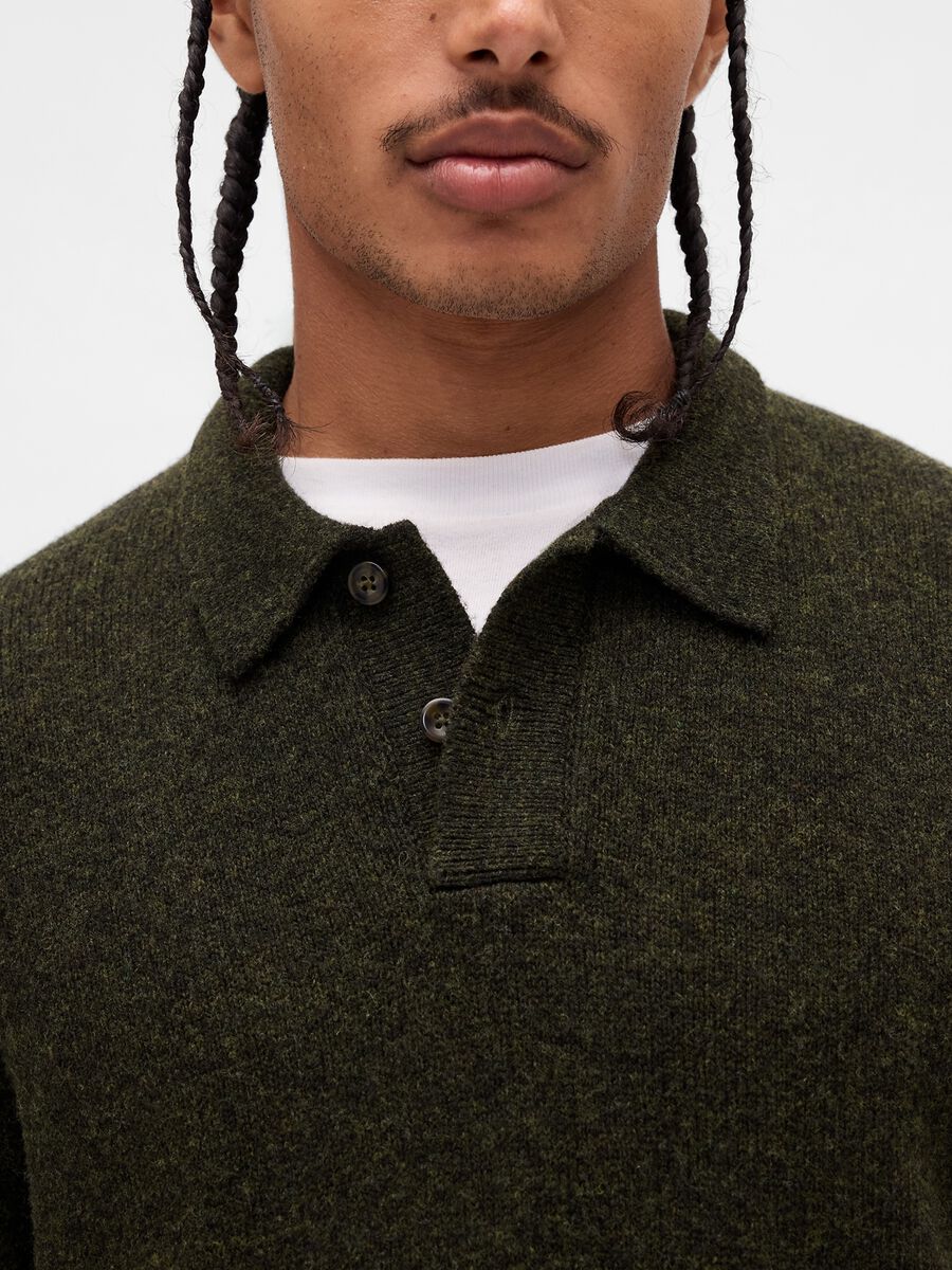 Maglione verde in lana Uomo_2