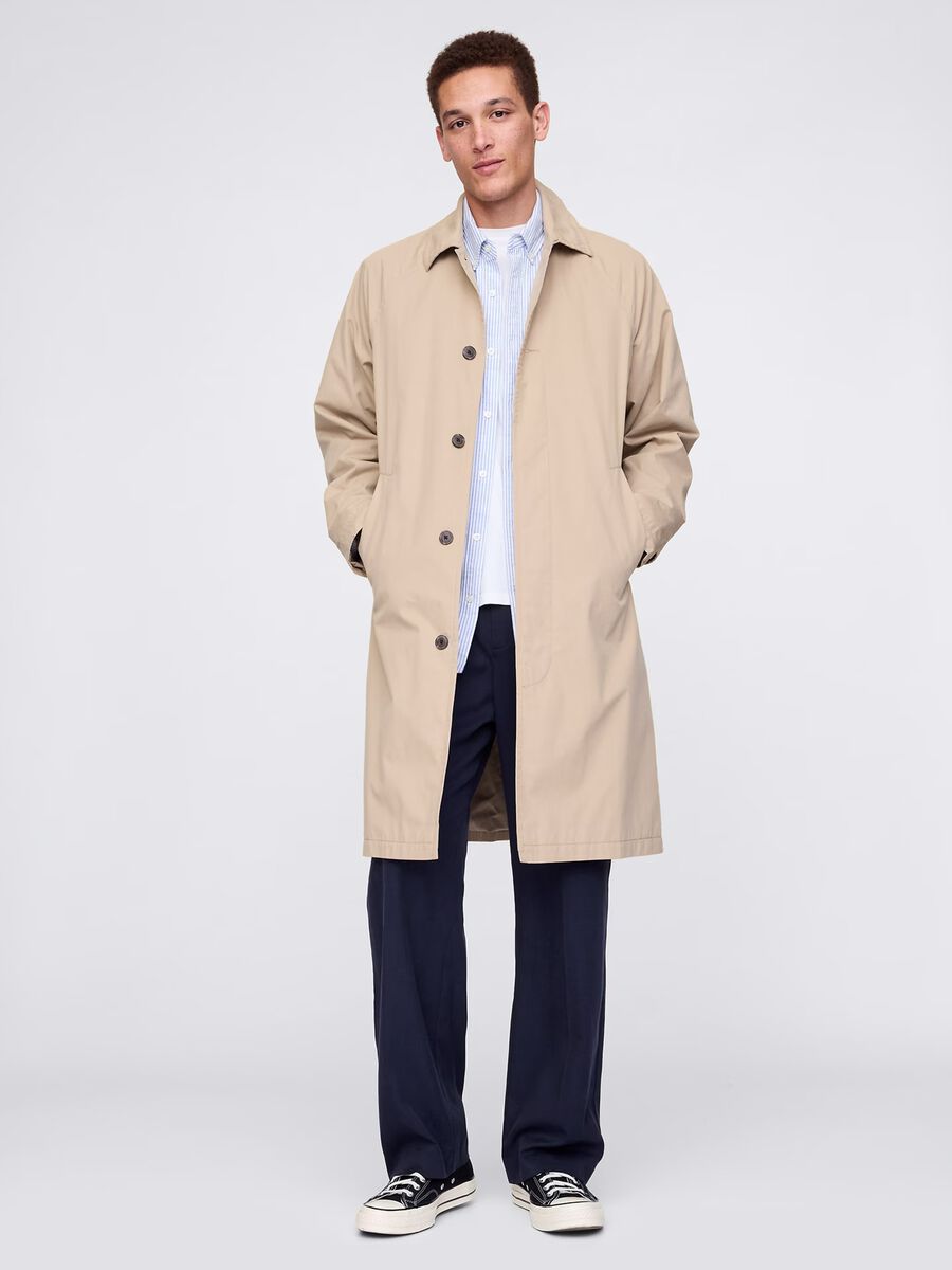 Men's blue trousers in Lyocell and cotton Man_0