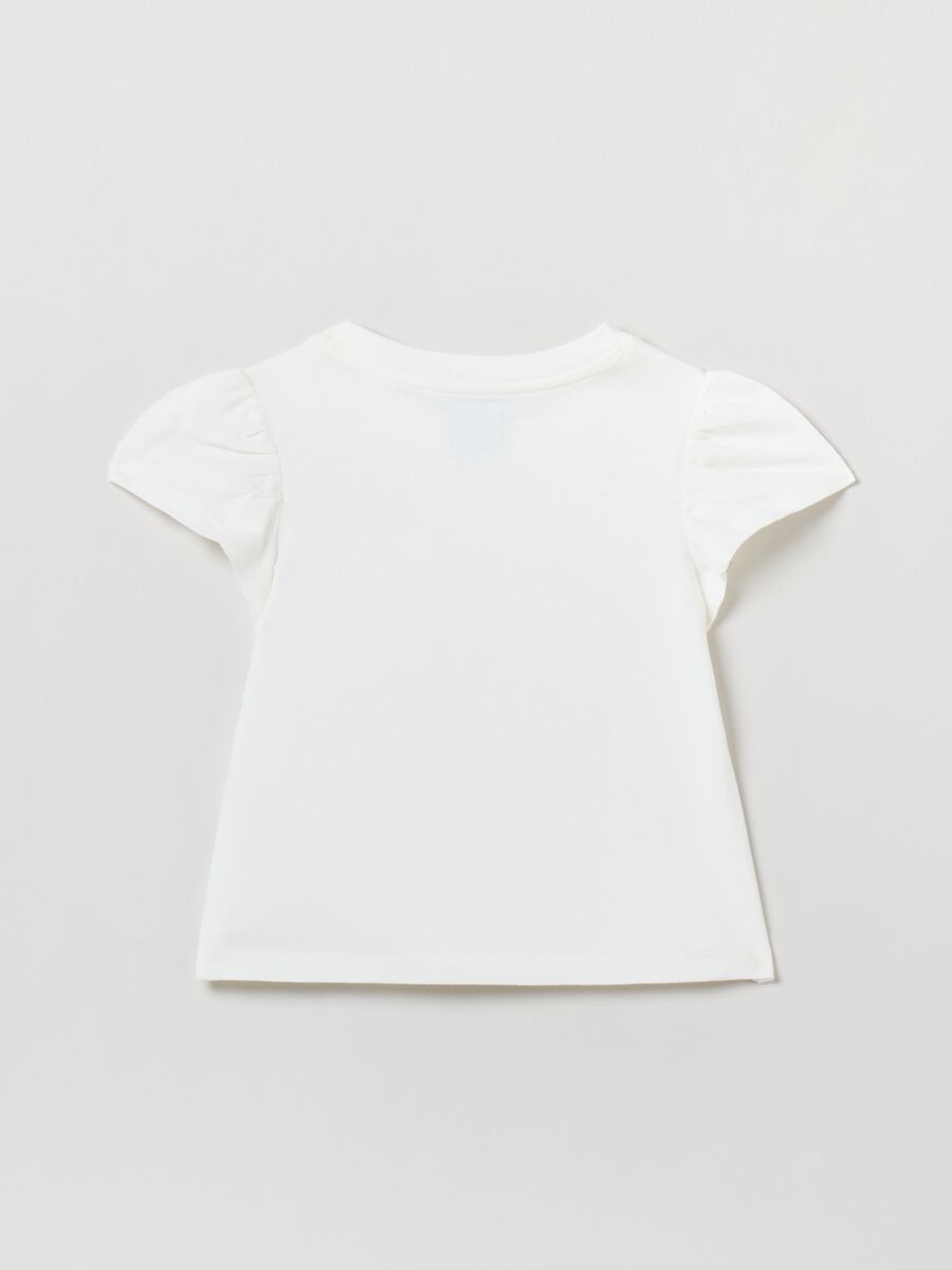 Organic cotton T-shirt with embroidered bear Toddler Girl_1