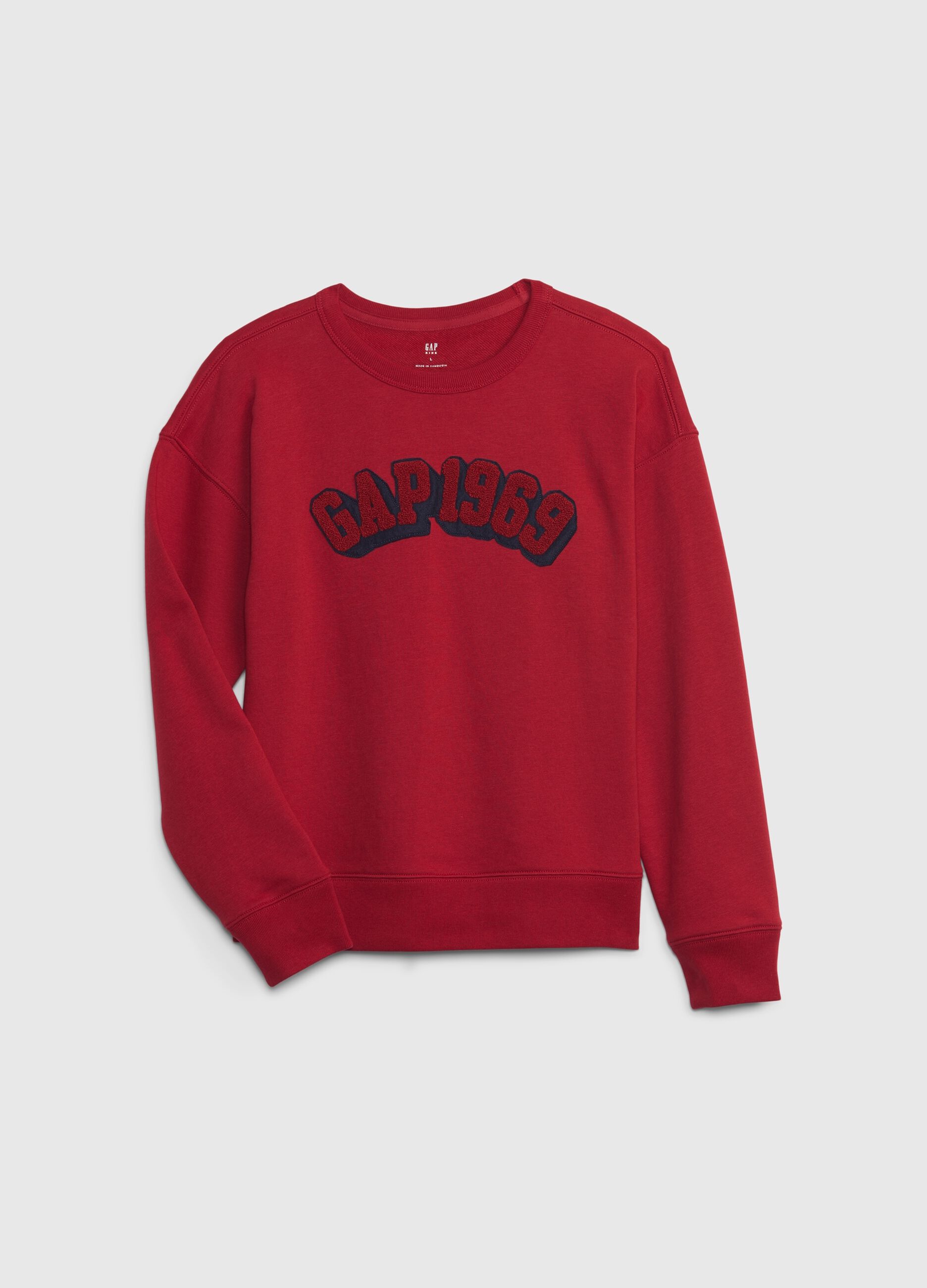 Sweatshirt with bouclé-effect logo embroidery