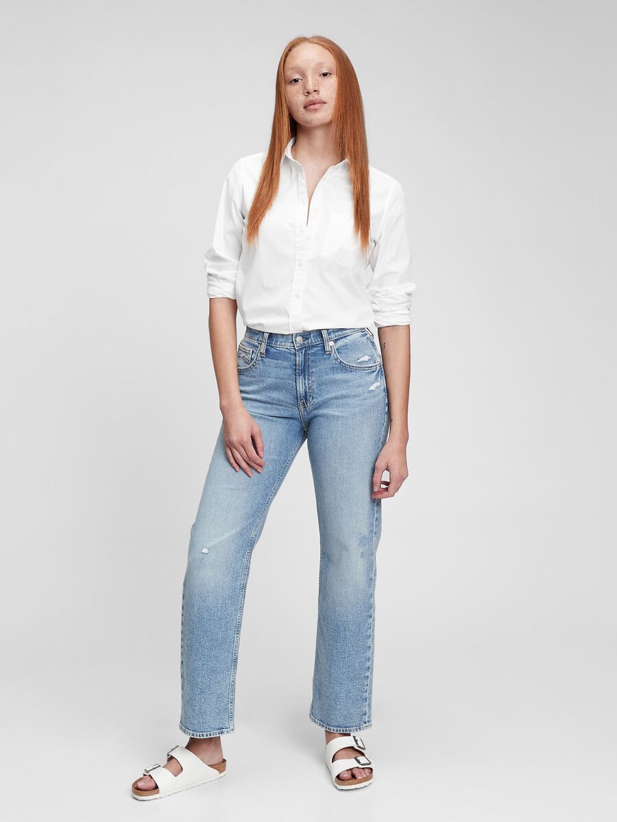 Camicia in cotone con tasca Donna_0