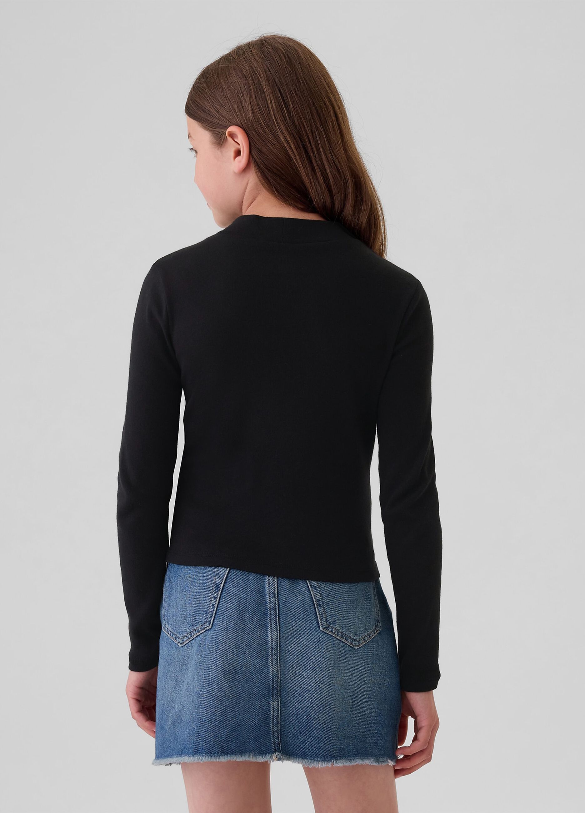 T-shirt a maniche lunghe mock neck _1