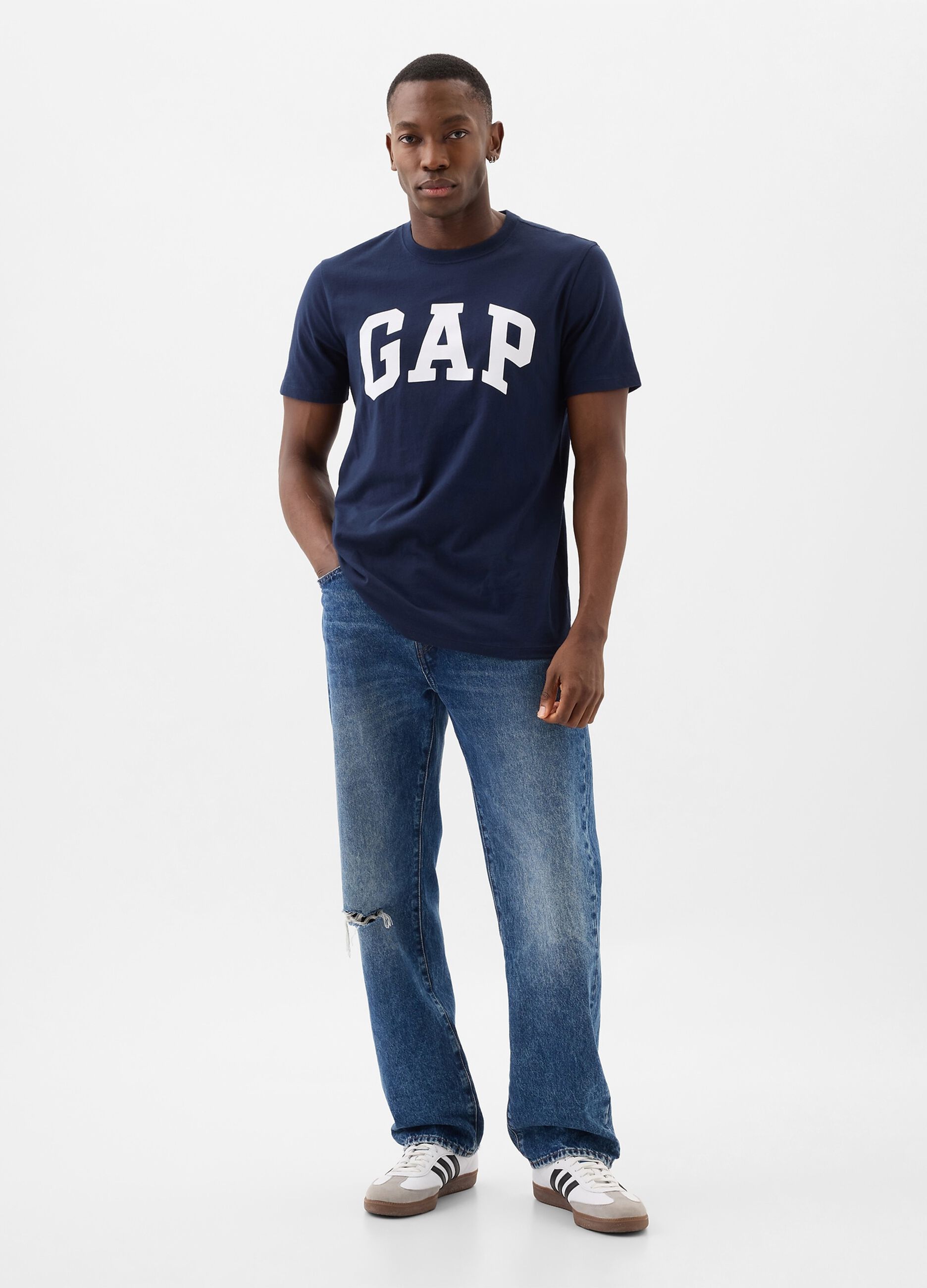 T-shirt in cotone con stampa logo