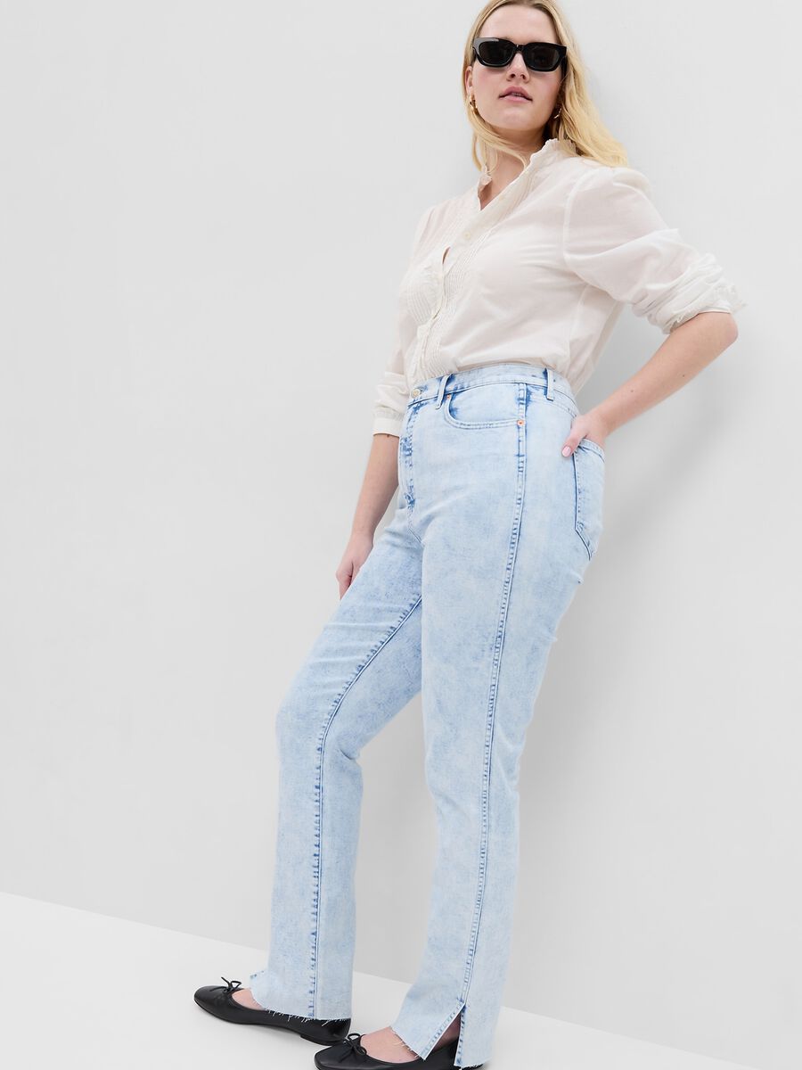 Slim-fit high-rise jeans with splits Woman_2