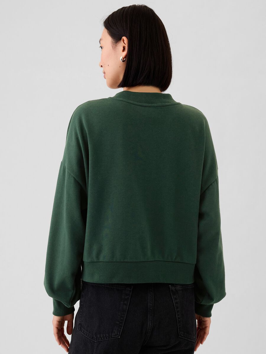 Oversized sweatshirt with buttons and logo embroidery Woman_2