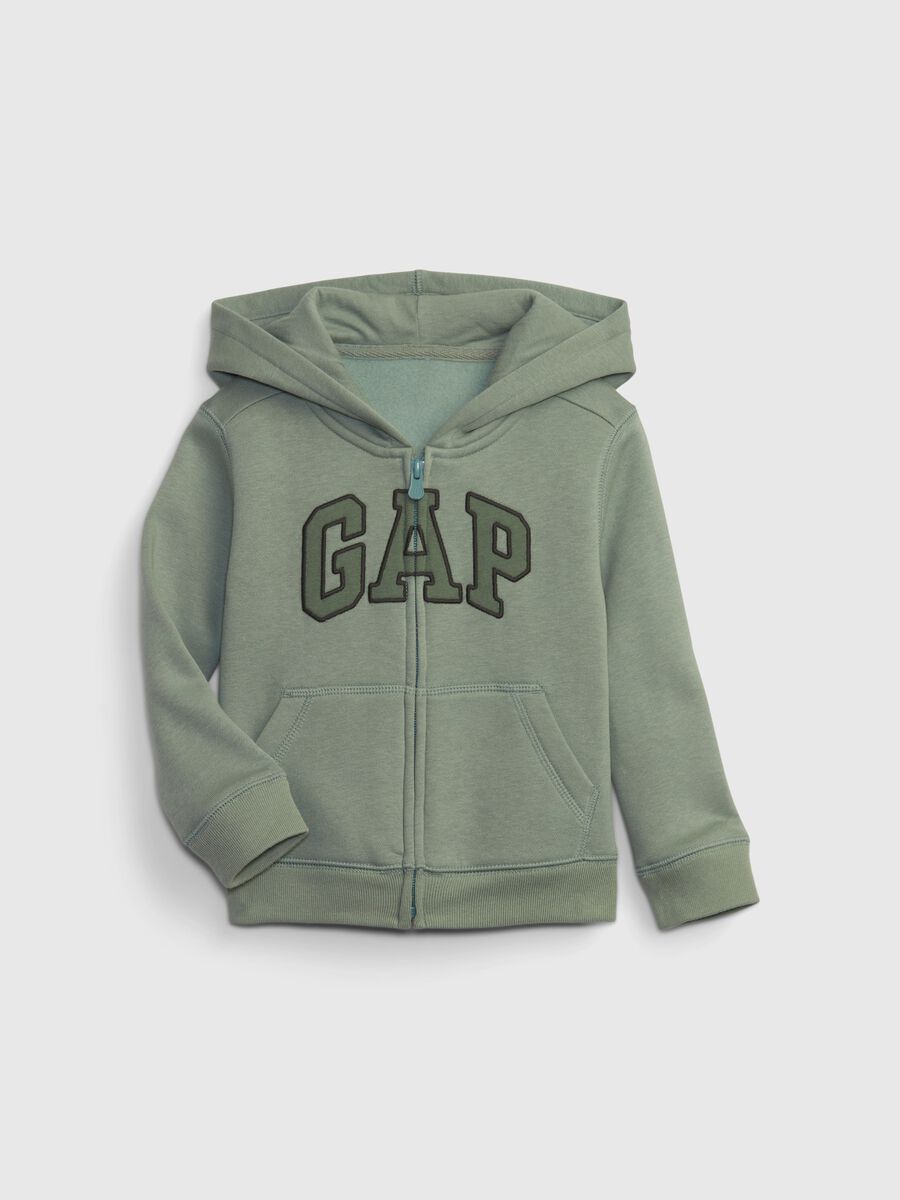 Full-zip con cappuccio e ricamo logo Bimbo_0