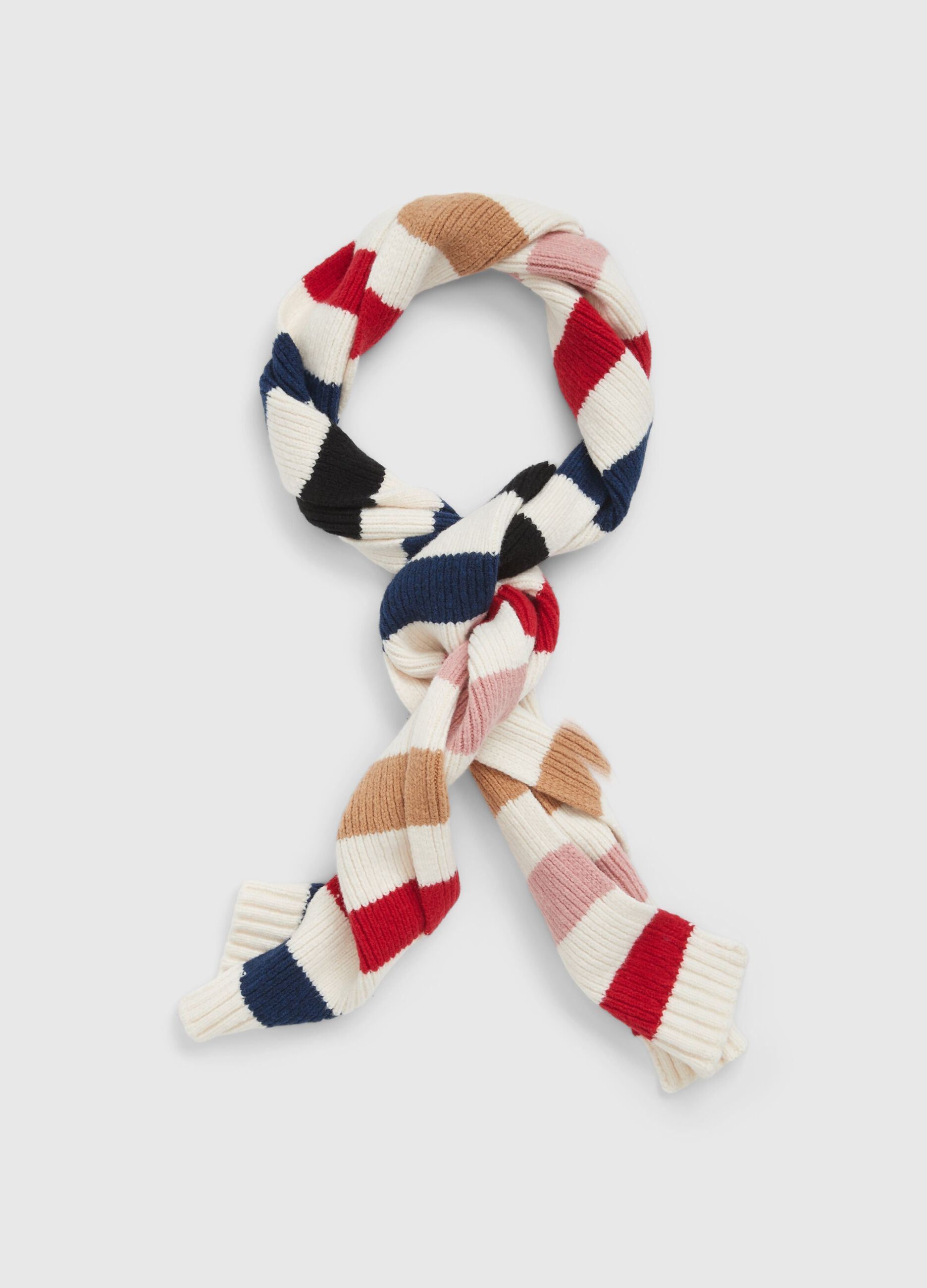 Multicoloured striped scarf