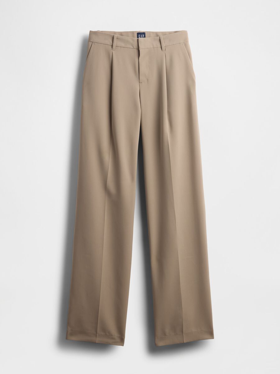 Beige Stretch Fabric Trousers Woman_6