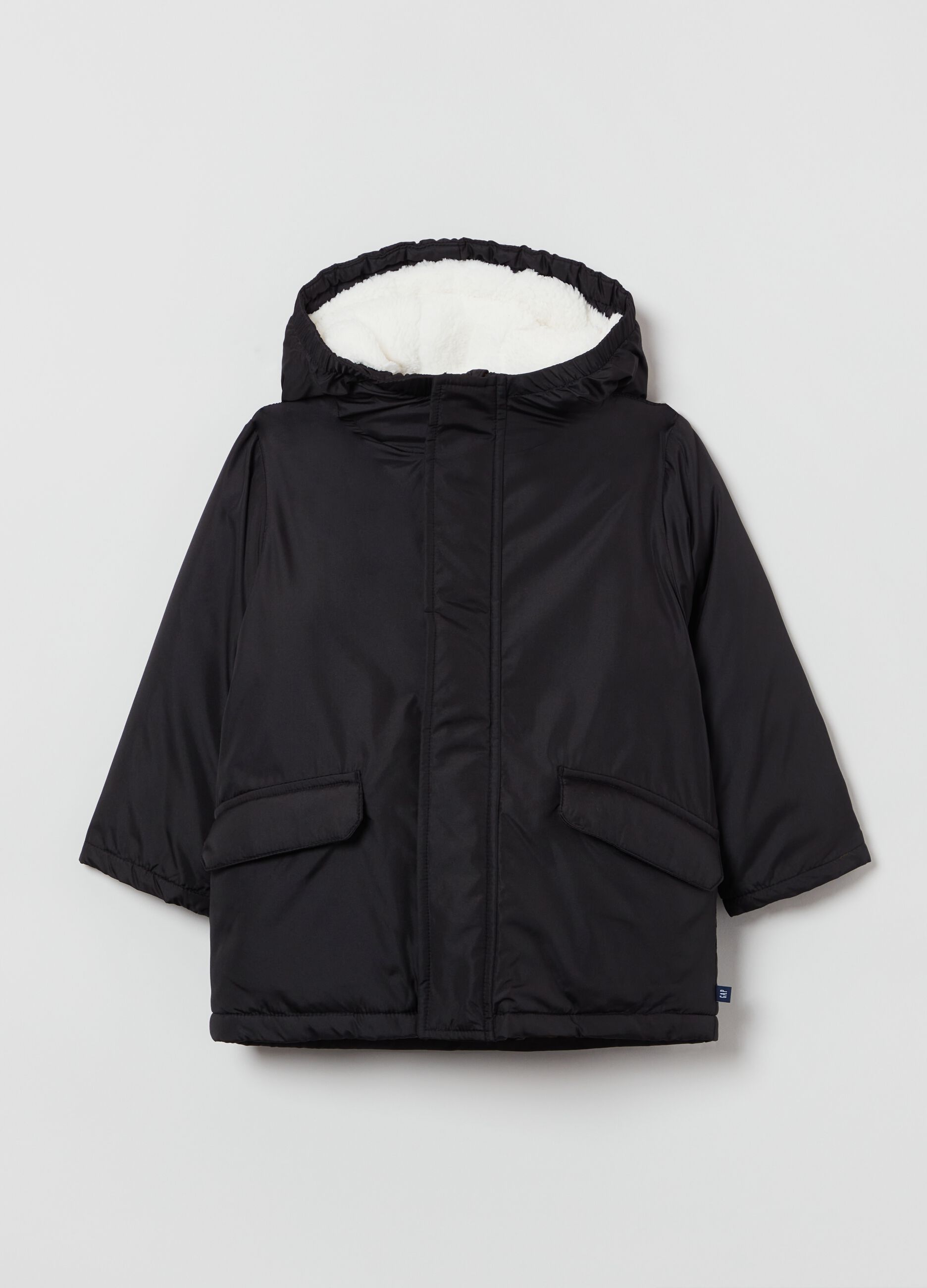 Quilted parka with hood