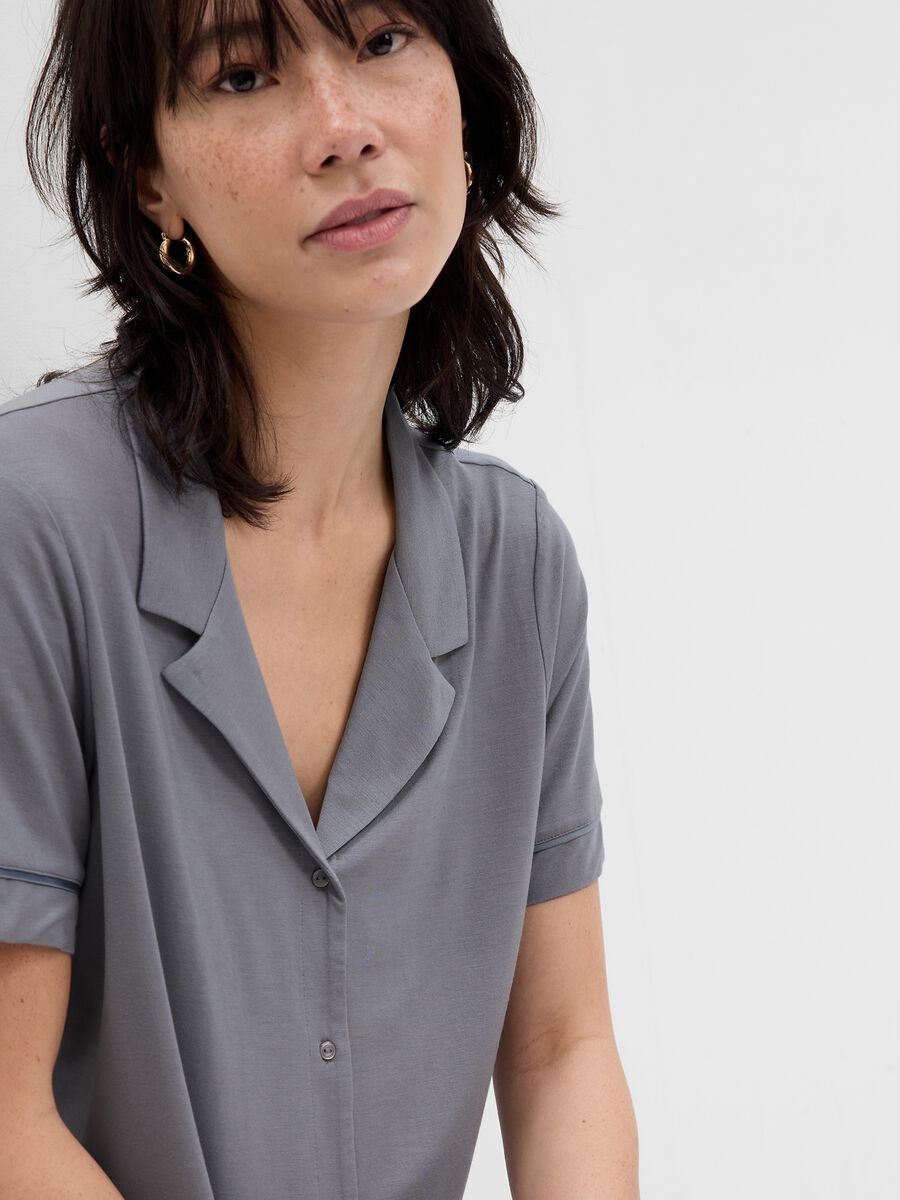Shirt-style pyjama top Woman_2