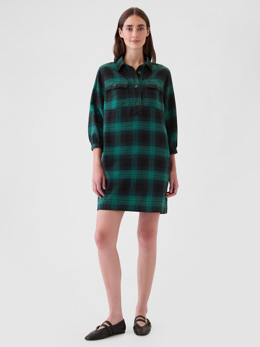 Vestito chemisier tartan con tasche Donna_0