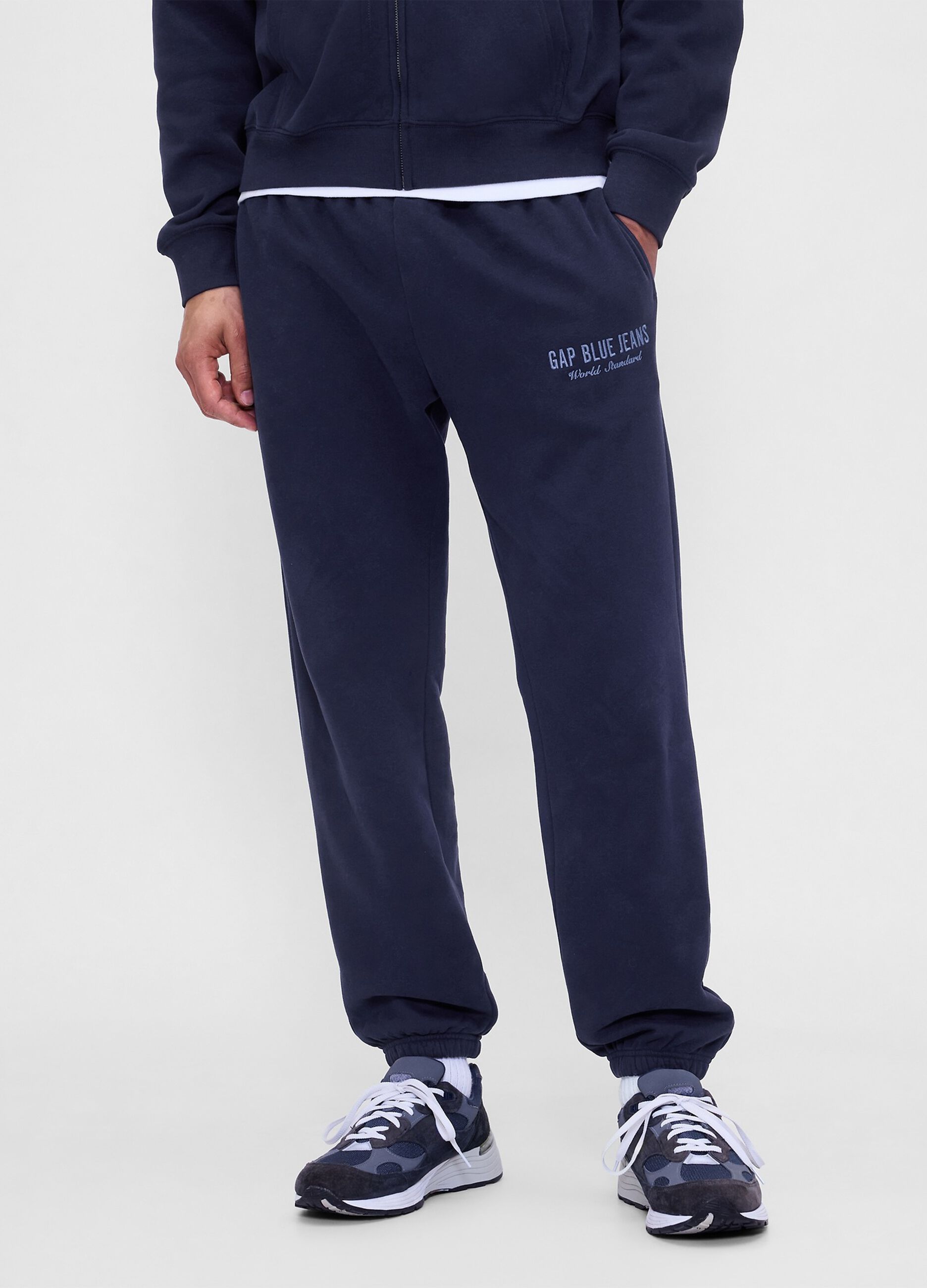 Pantaloni blu in misto cotone e poliestere_1