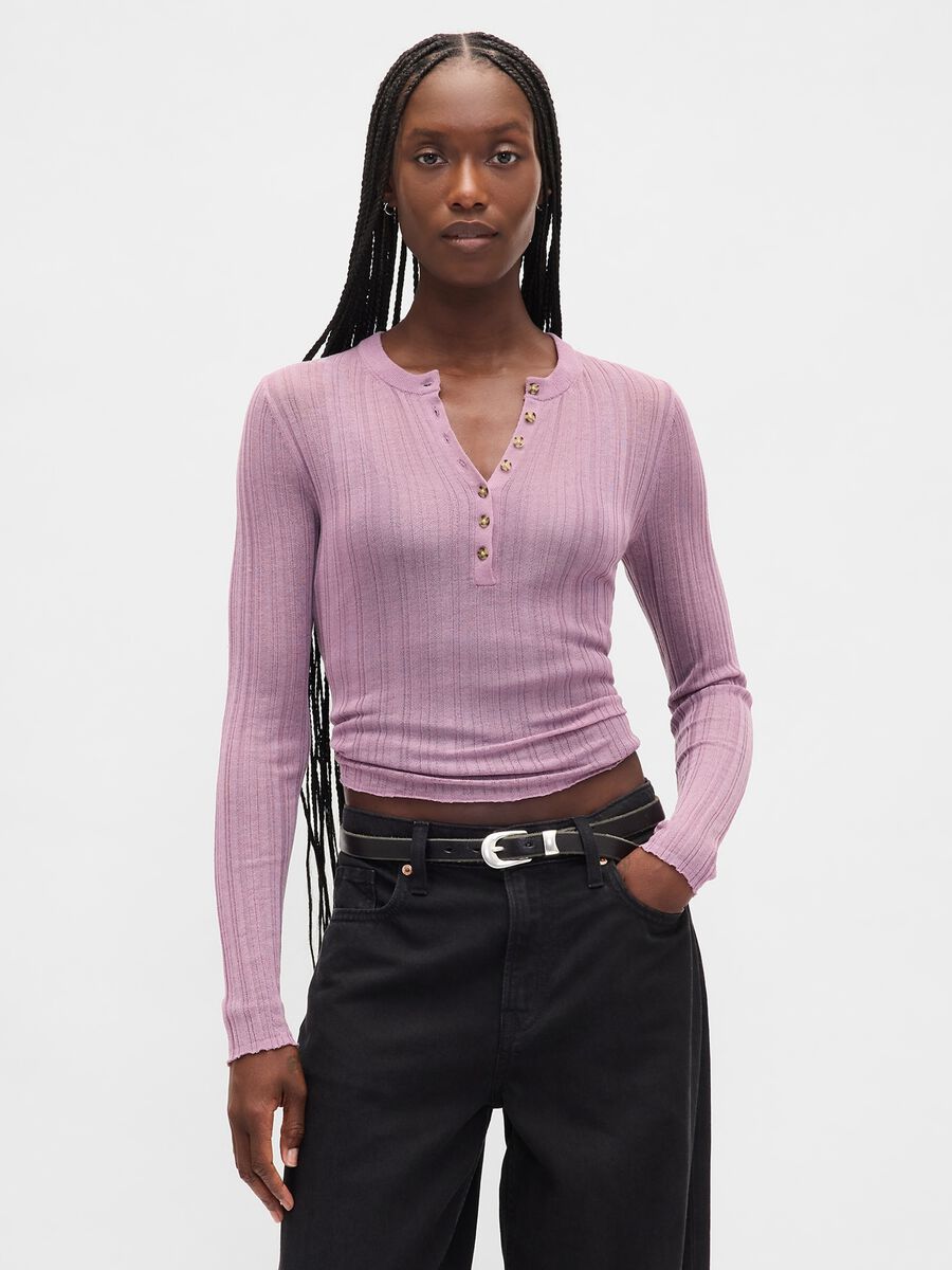 Purple acrylic blend jumper Woman_0