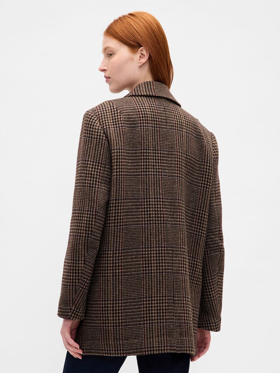 Brown Jacket with Checked Pattern Woman_1