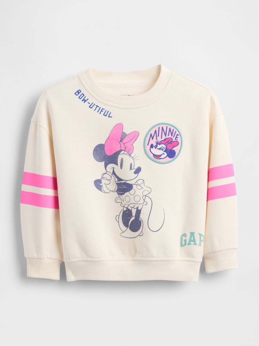Beige cotton sweatshirt with Minnie print Newborn Boy_0