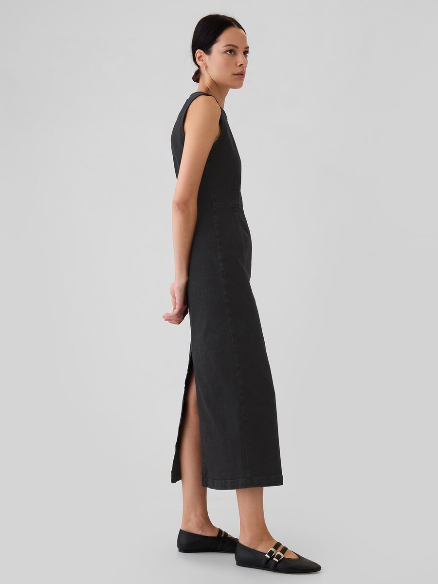 Vestito lungo smanicato in denim Donna_2