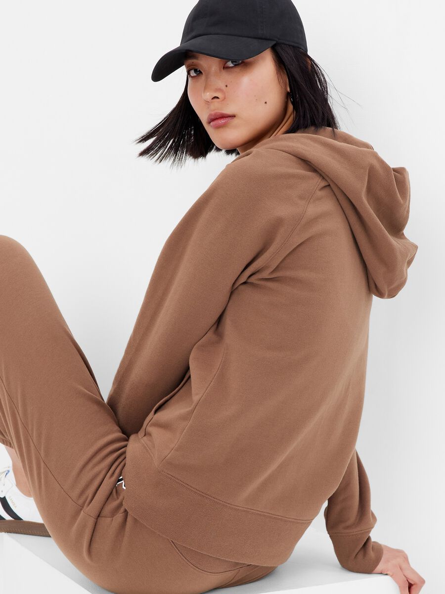 Full-zip con cappuccio e stampa logo Donna_1