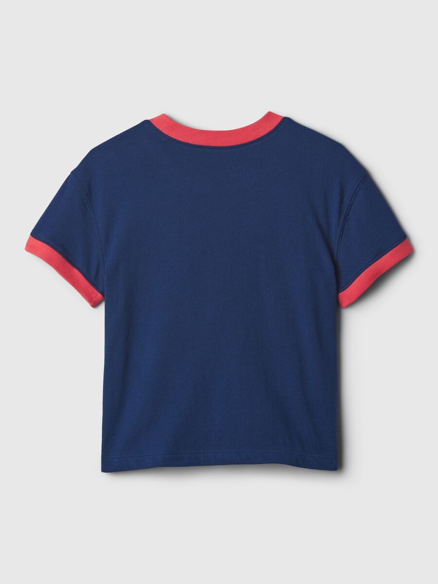 Cotton T-shirt with logo and print Newborn Boy_1
