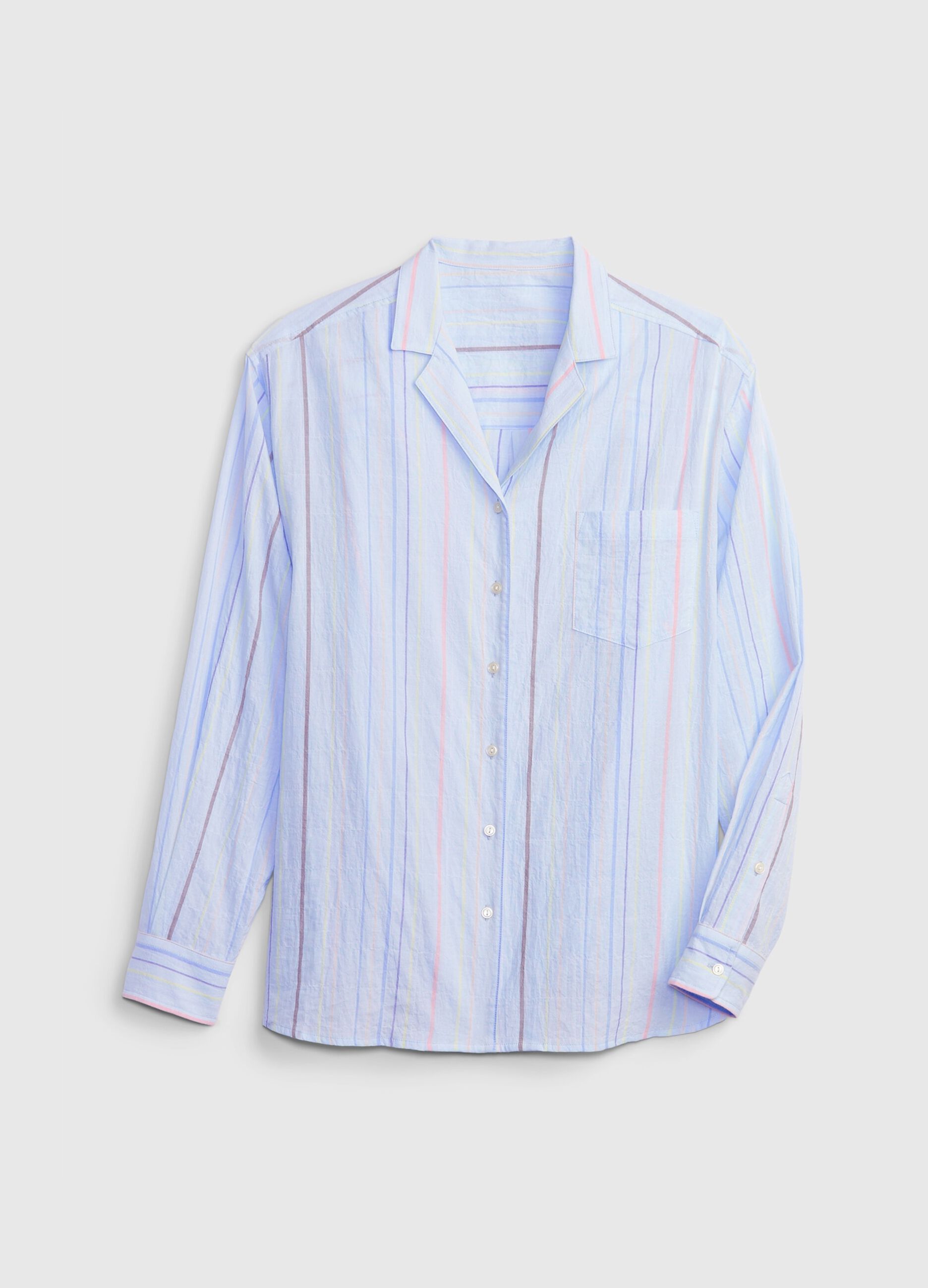 Multi-coloured striped cotton pyjama top_3