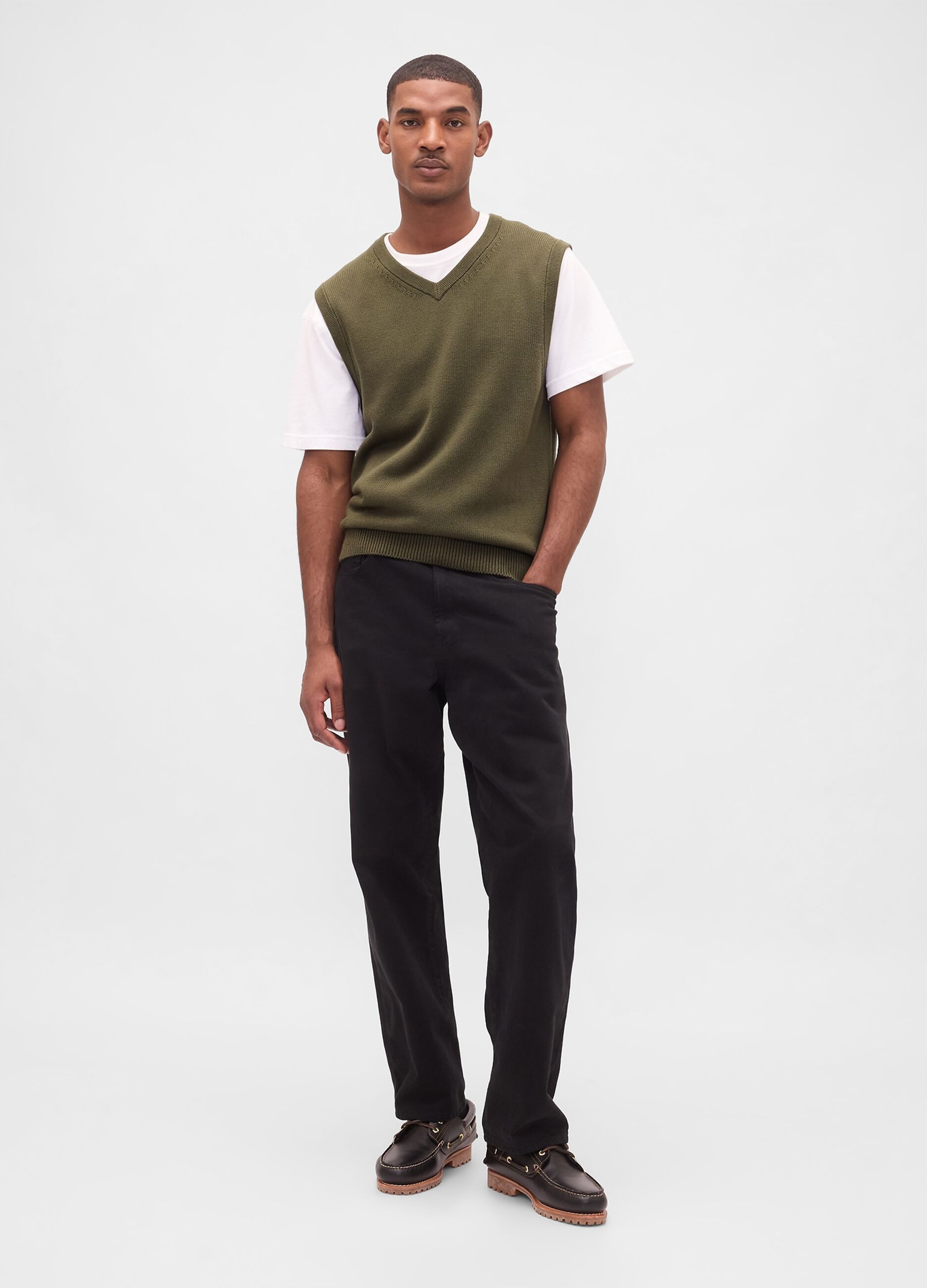 Gilet verde in cotone_2