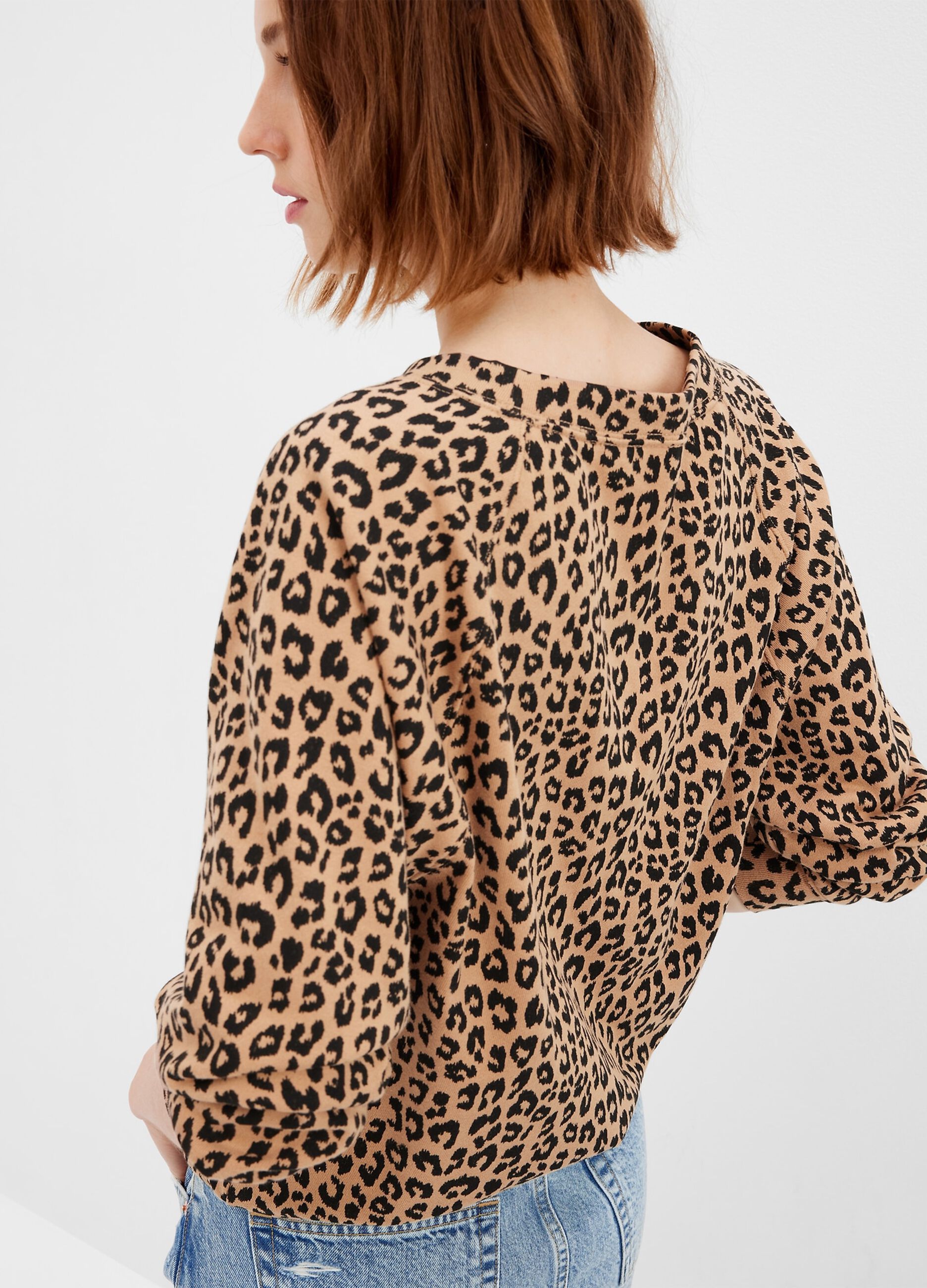 Animal print sweatshirt with logo print_1