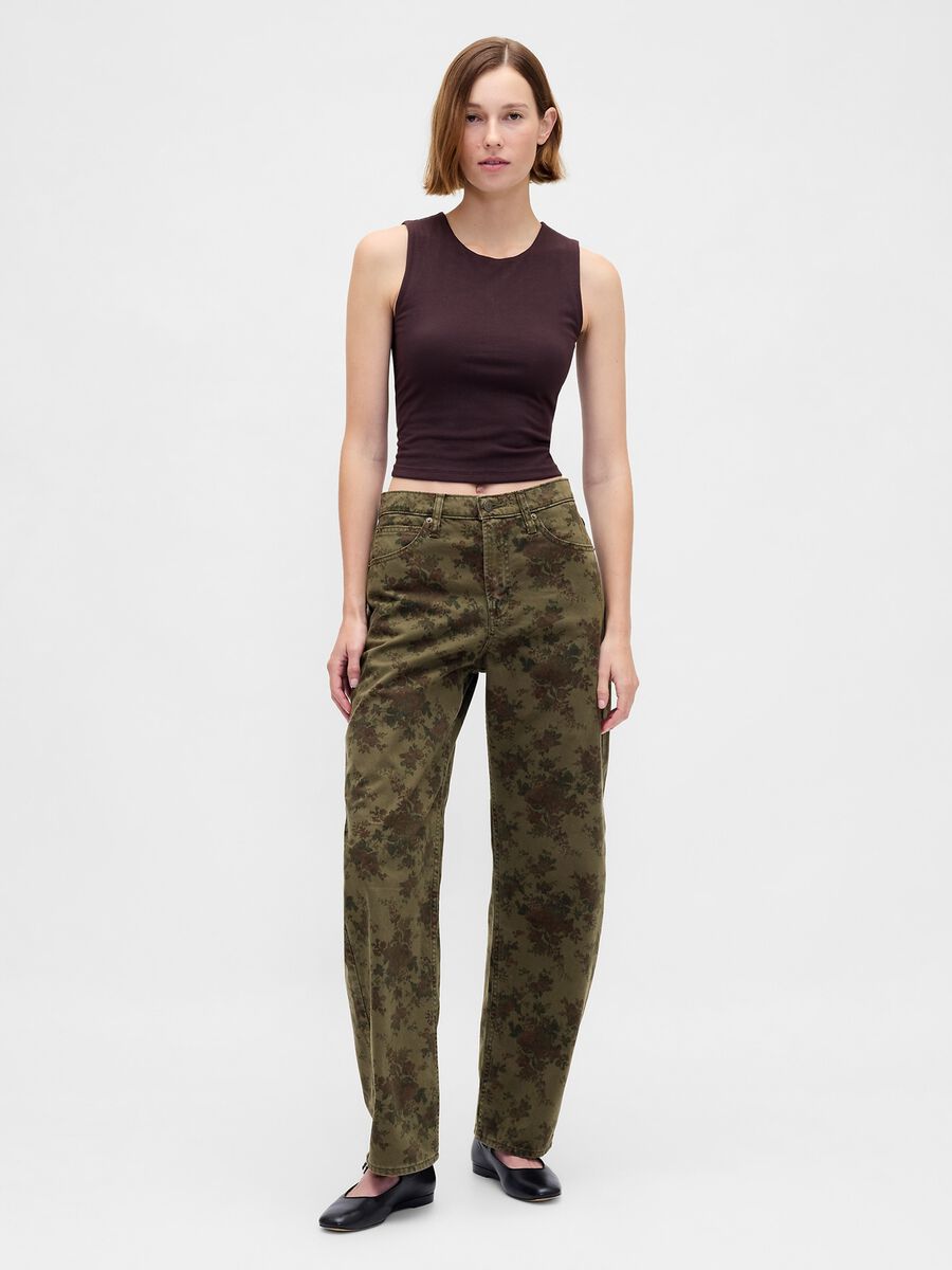 Pantaloni verdi in cotone Donna_0
