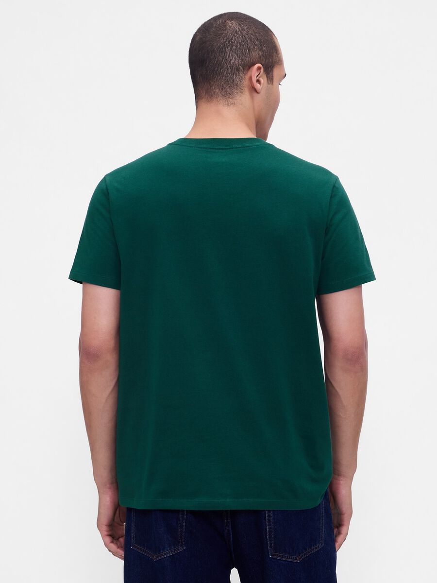 T-shirt verde a maniche corte in cotone Uomo_1