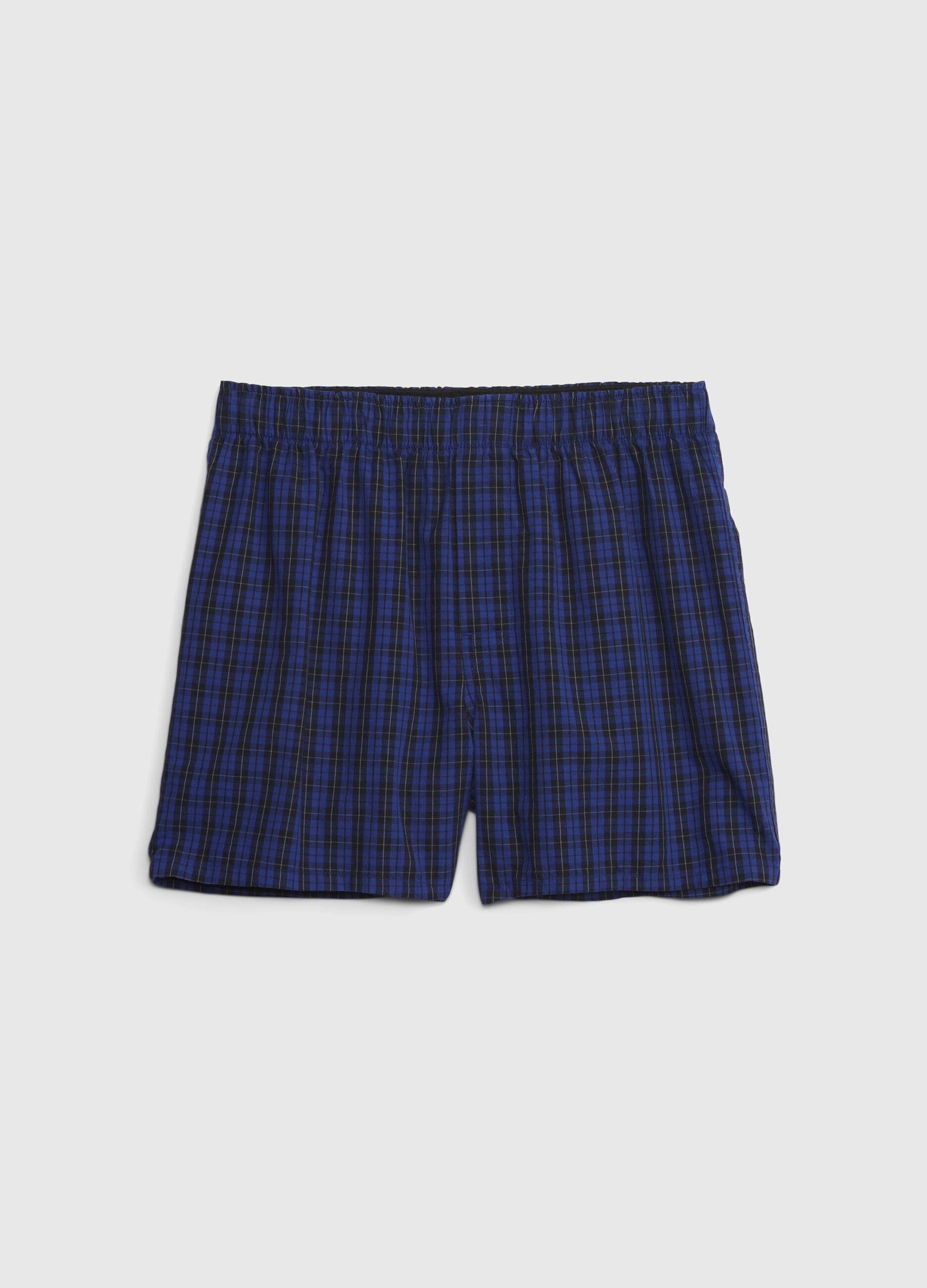 Cotton boxer shorts with check pattern