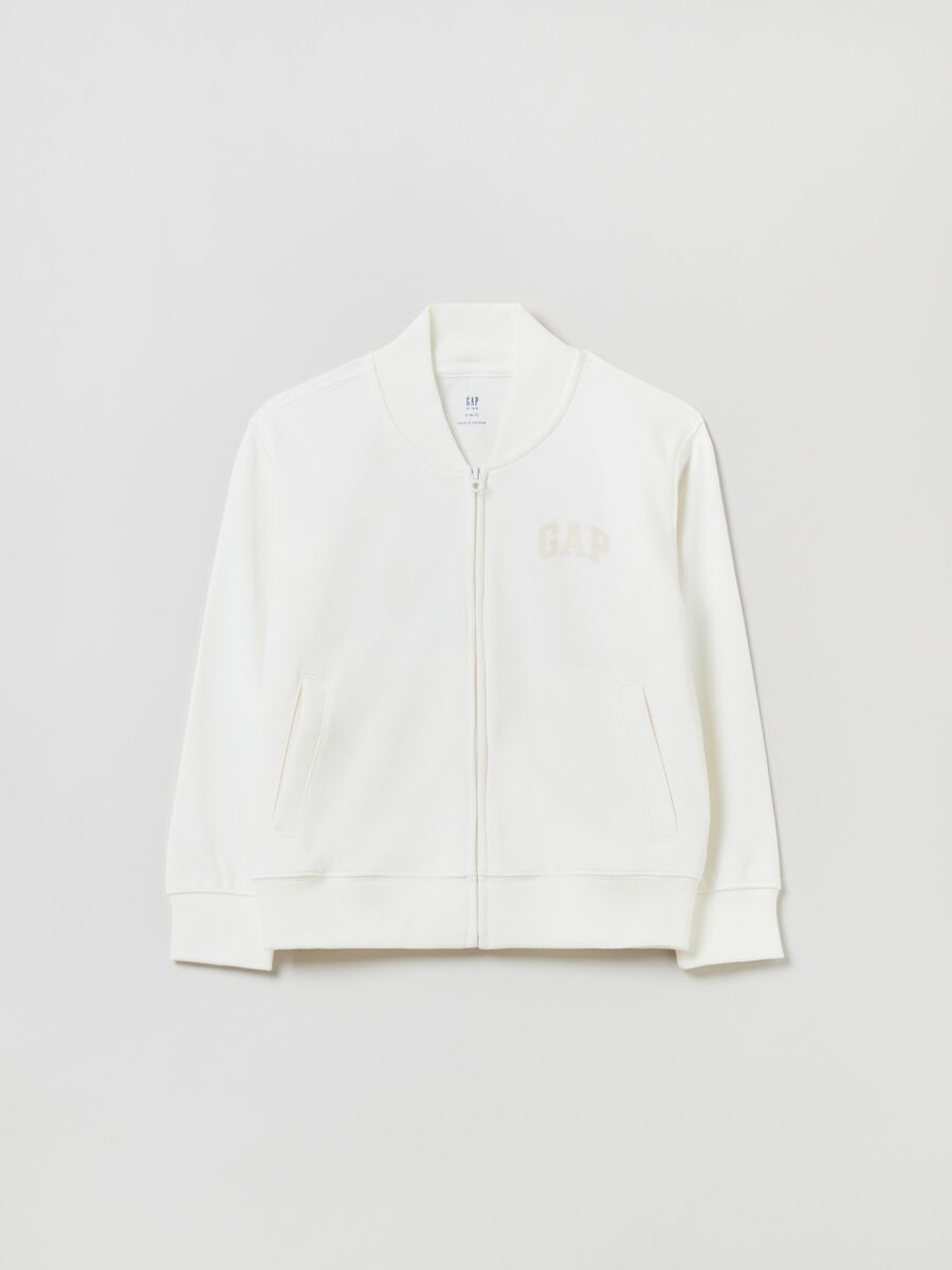 French terry full-zip with logo print Boy_0