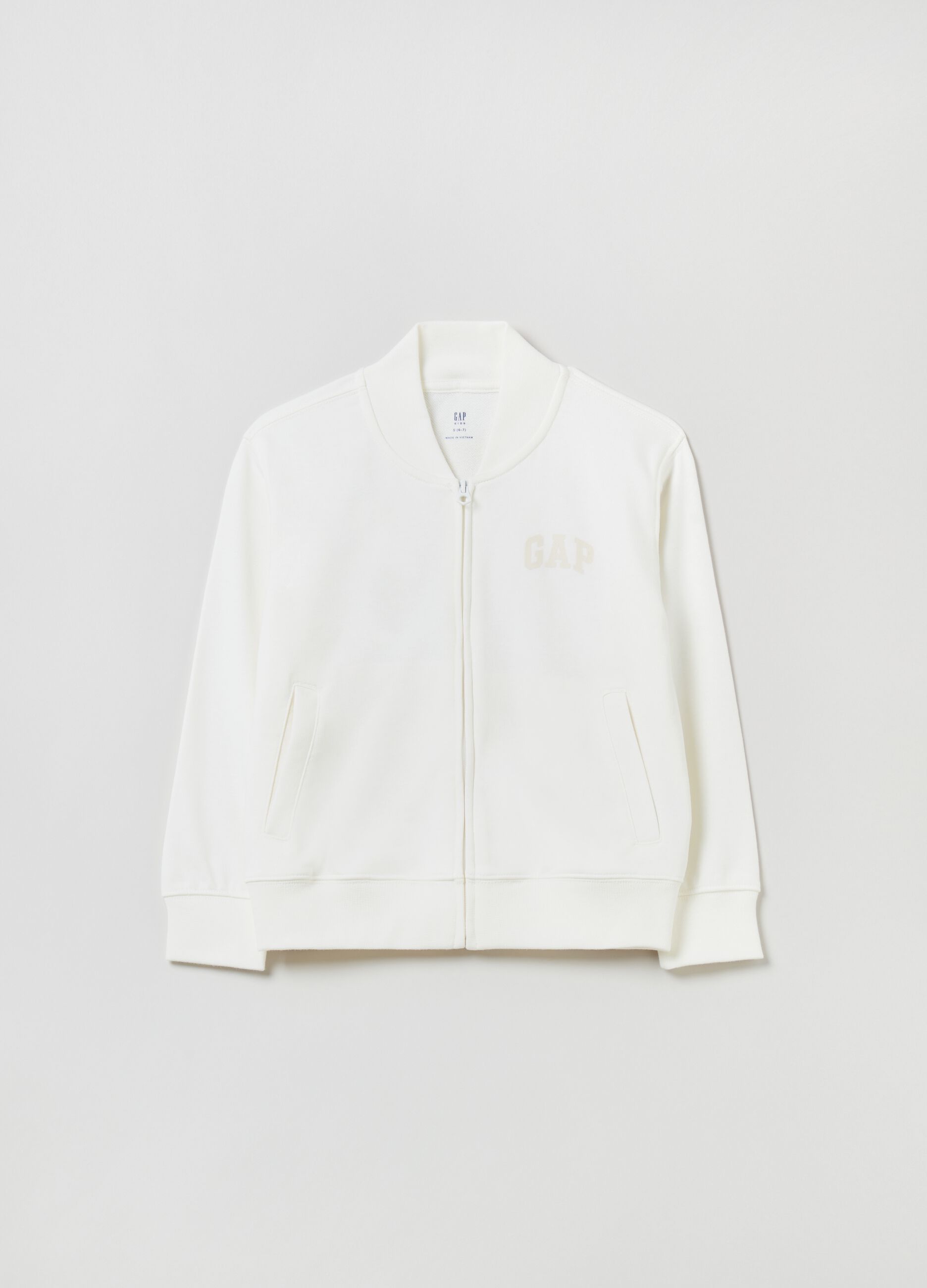 French terry full-zip with logo print