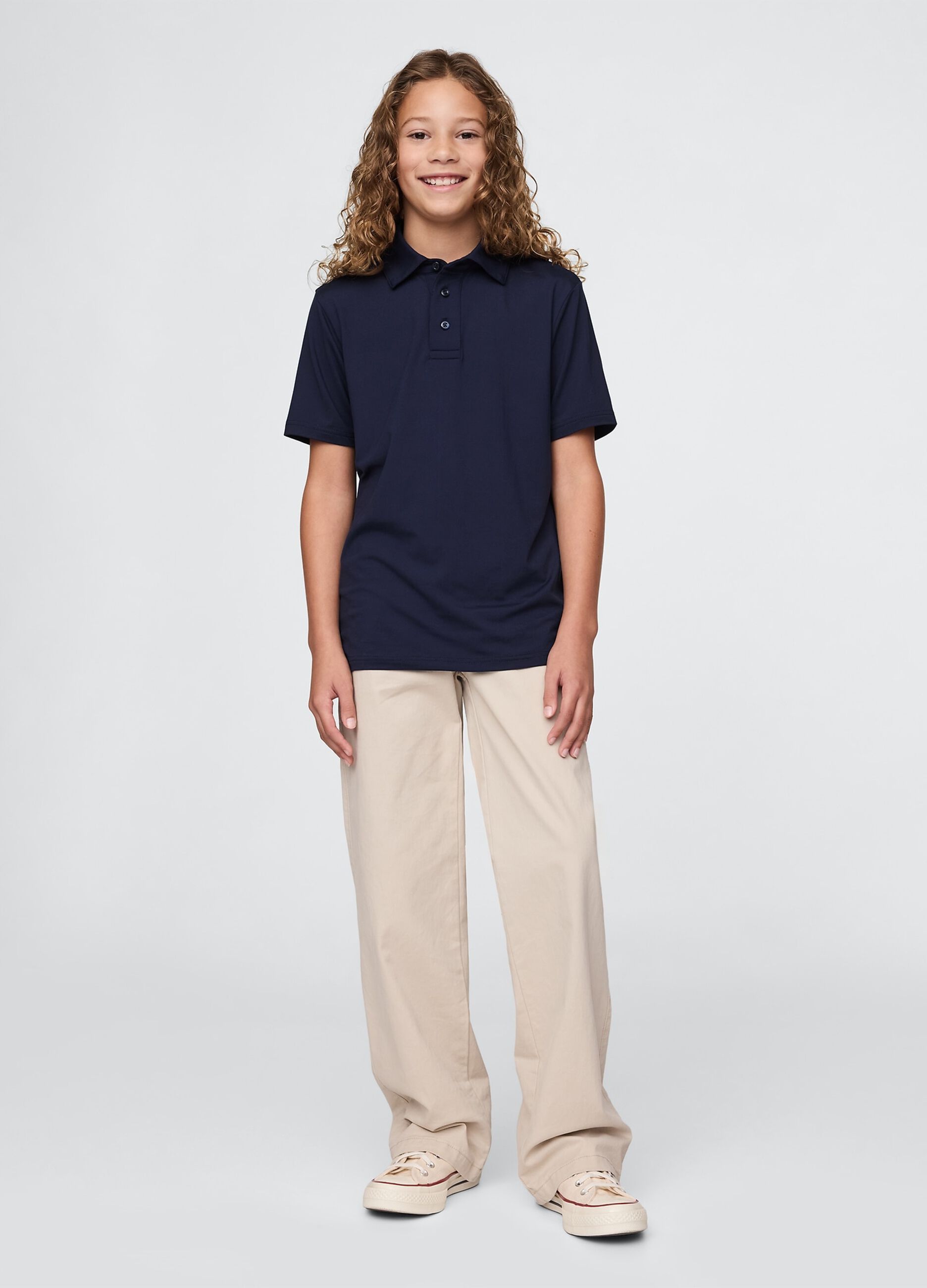 Polo blu navy a maniche corte per ragazzi GAP_1