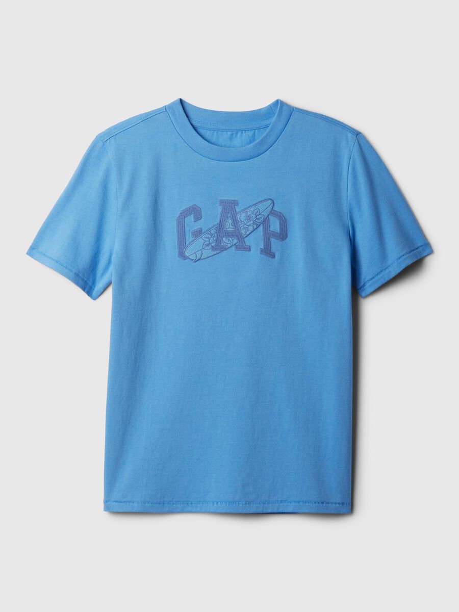 Cotton T-shirt with logo and embroidery Boy_0