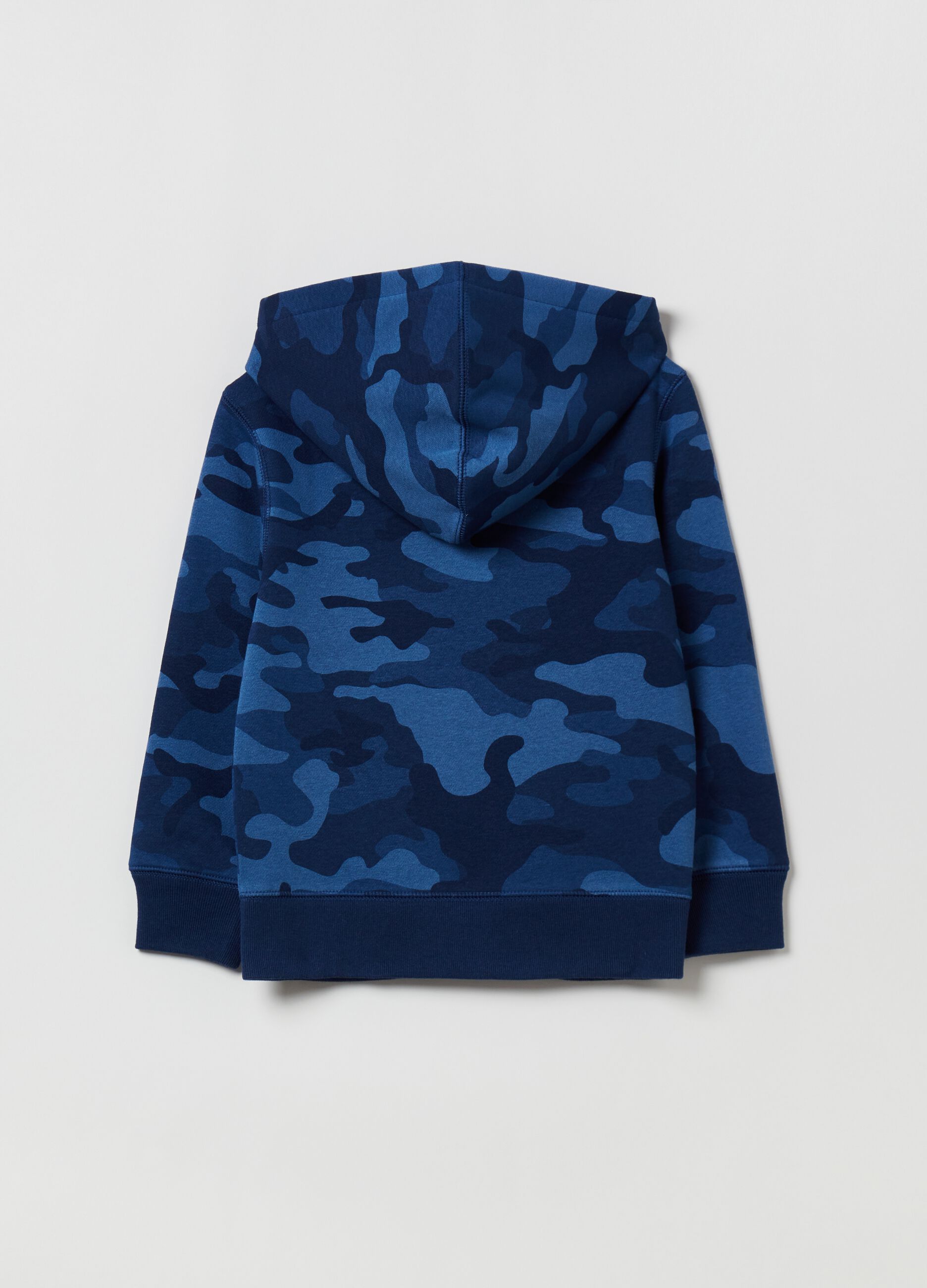 Full-zip sweatshirt in camouflage fleece with logo_1