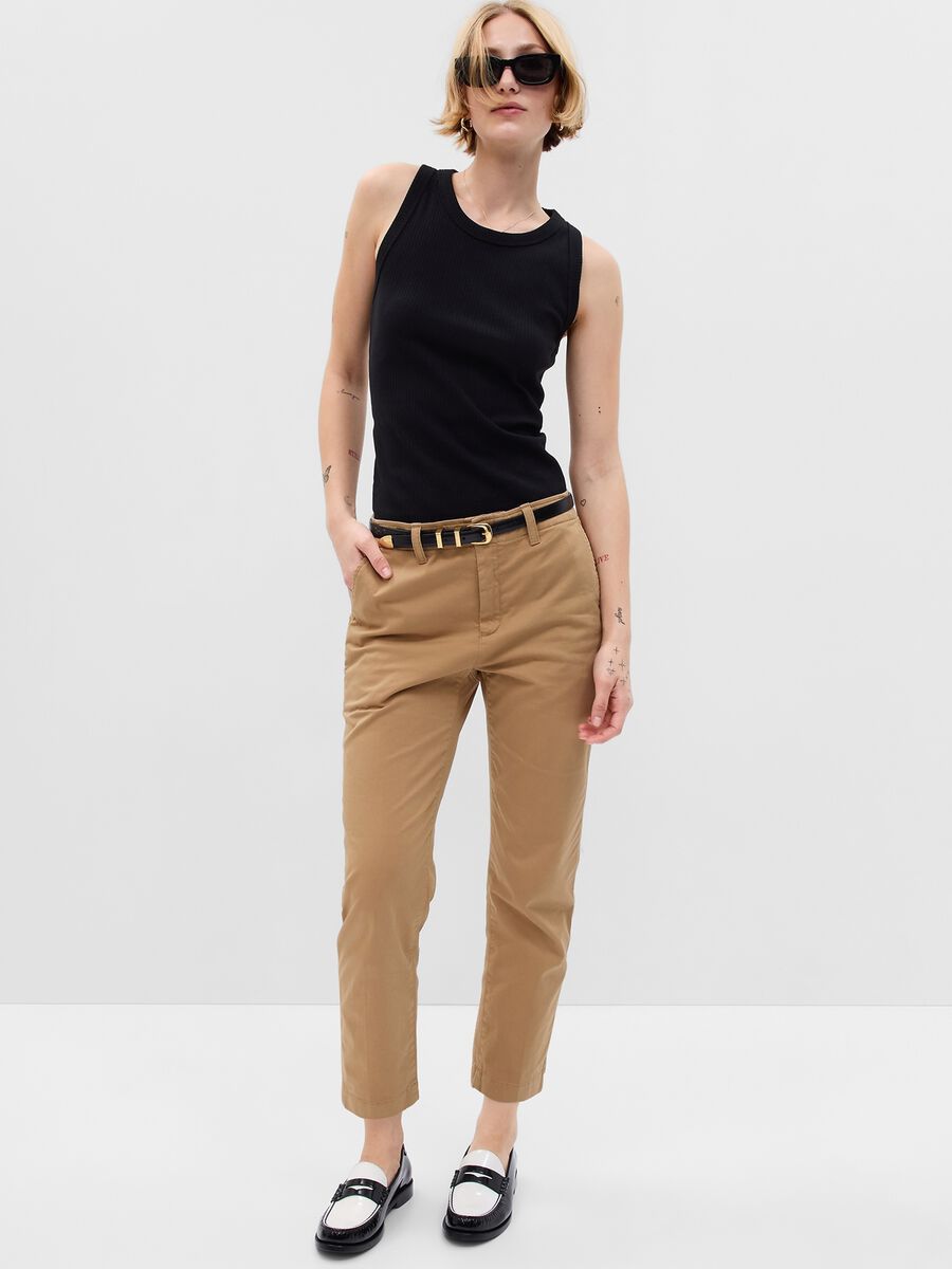 Slim-fit mid-rise chino trousers Woman_0