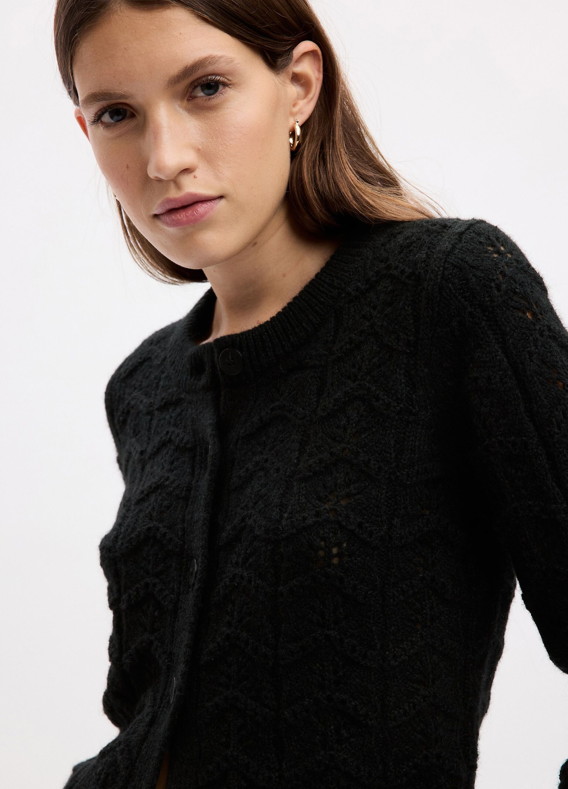 Cardigan con lavorazione pointelle_2