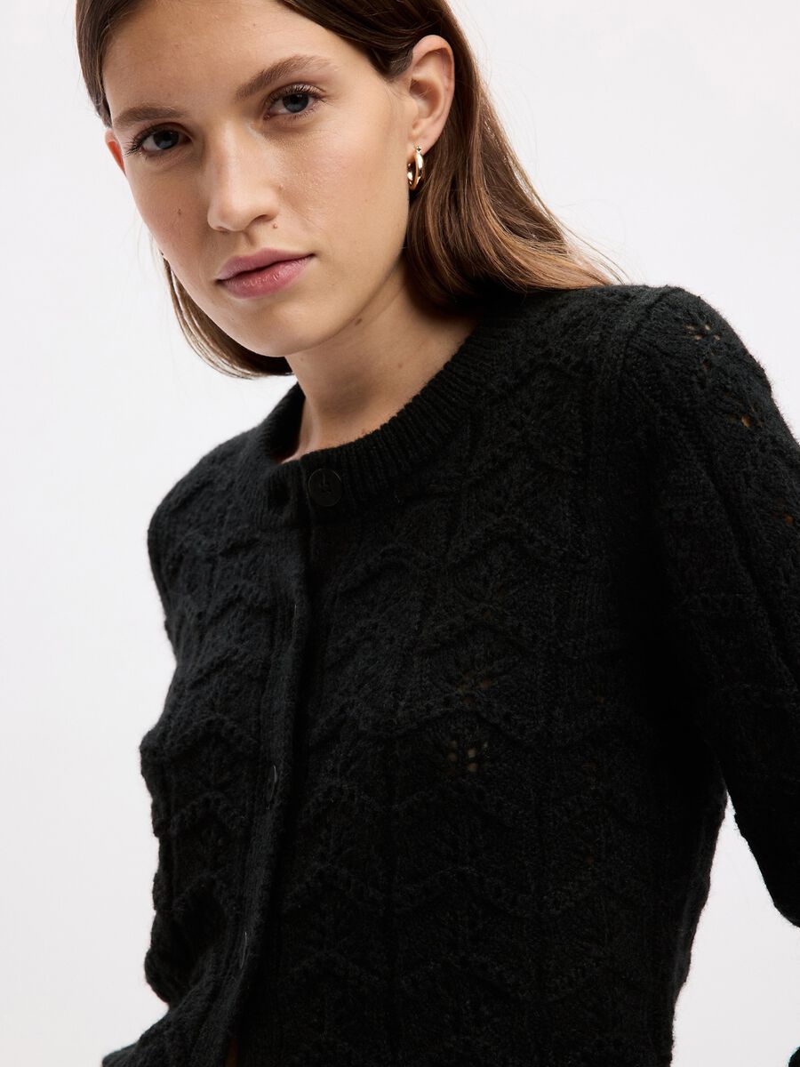 Cardigan con lavorazione pointelle Donna_2