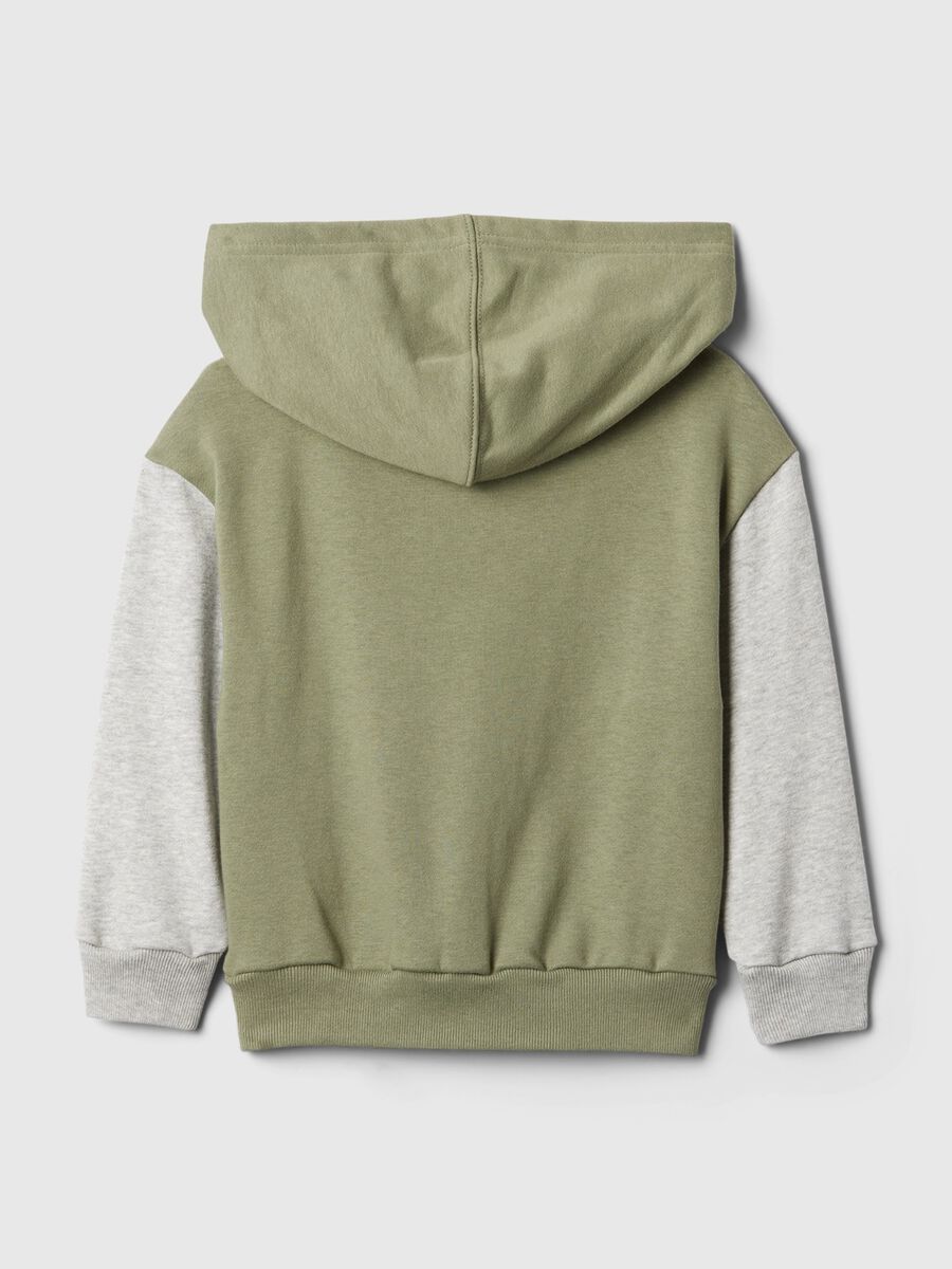Felpa color block con cappuccio ricamo logo Bimbo_1