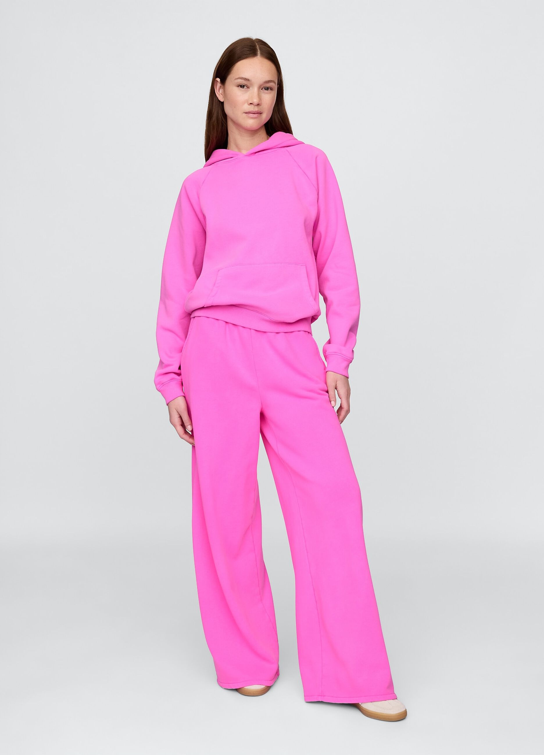 Pantaloni rosa ampi palazzo