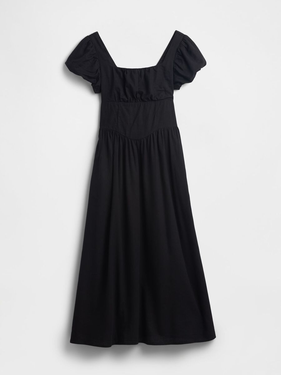 Abito lungo in misto lino Donna_4