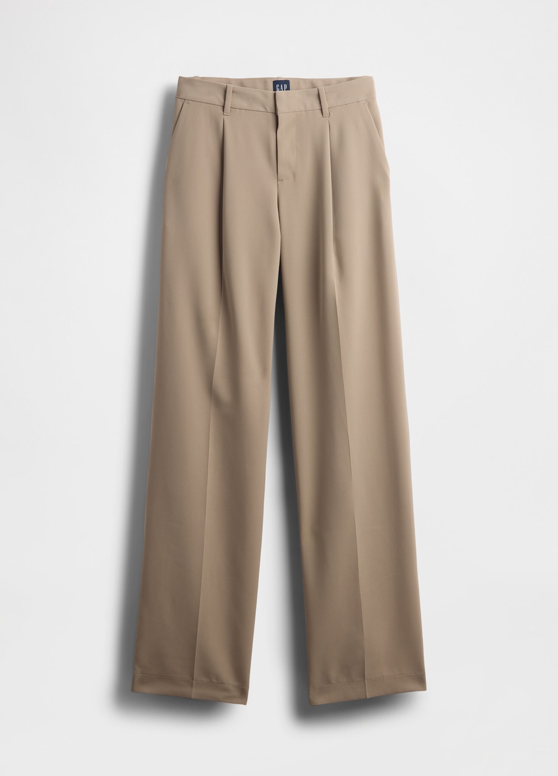 Beige Stretch Fabric Trousers