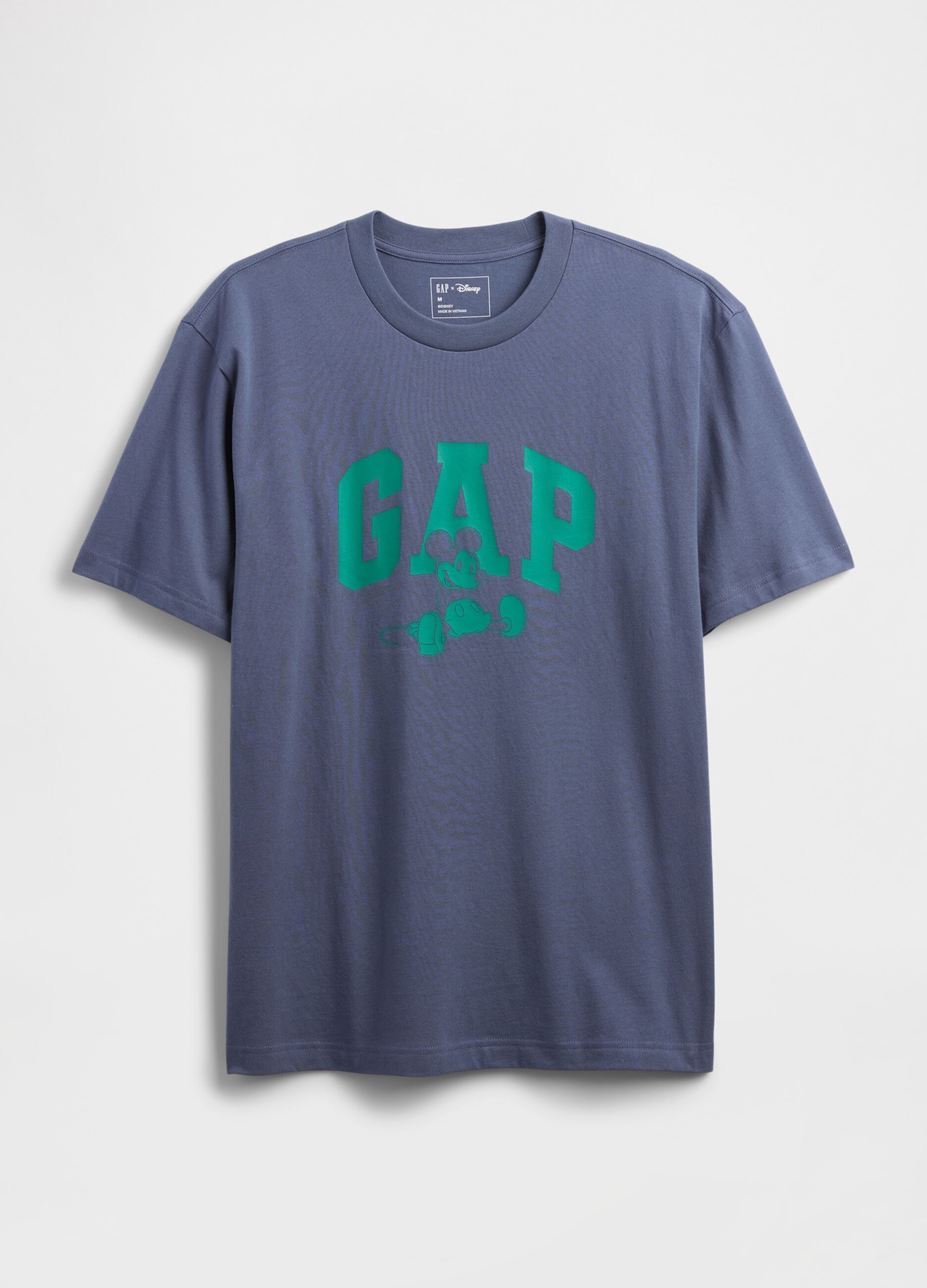 T-shirt blu a maniche corte in misto cotone