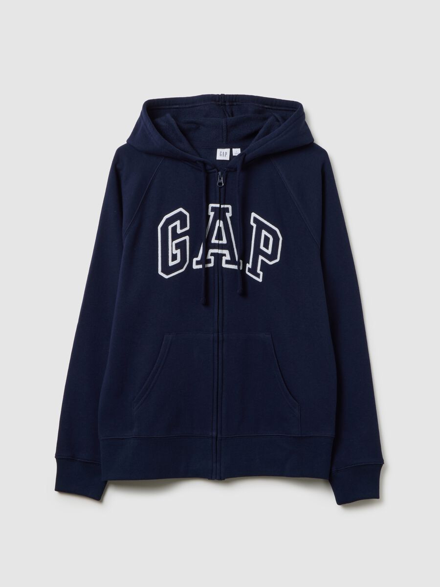 Full-zip con cappuccio ricamo logo Donna_1