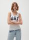 Tank top a costine con stampa logo_0