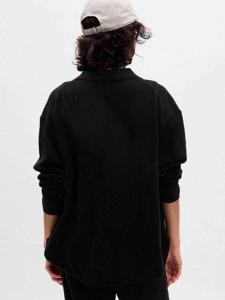 Shacket oversize in maglia con tasca Donna_1