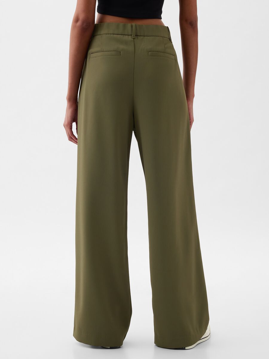 Wide-leg trousers with high waist and darts Woman_2