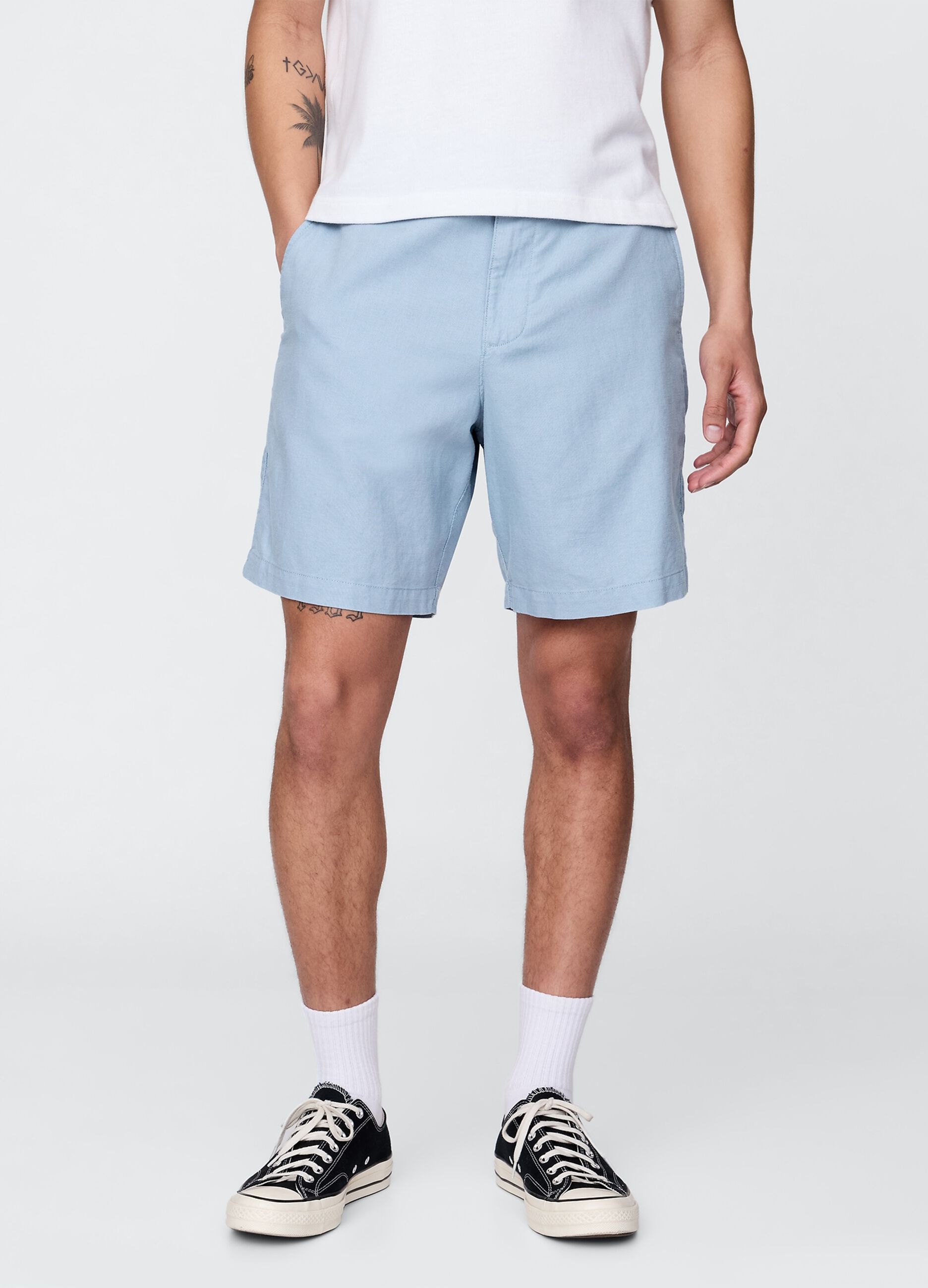Shorts azzurri in lino e cotone Gap_3