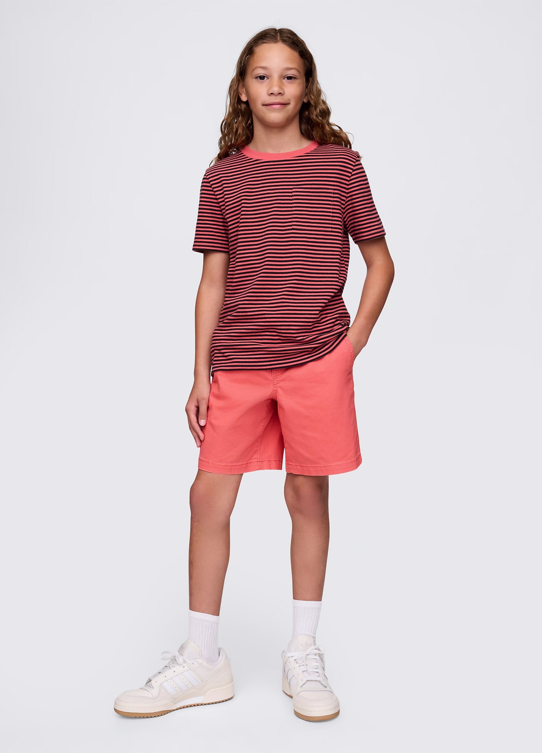 Shorts arancioni in cotone elasticizzato